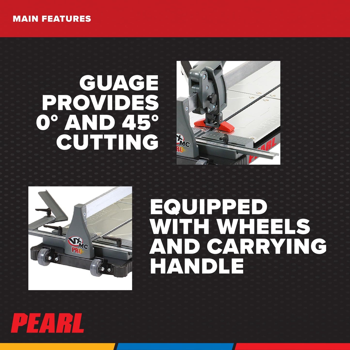 PEARL ABRASIVE CO. VX48MCPRO 48" Tile Cutter With Wheels