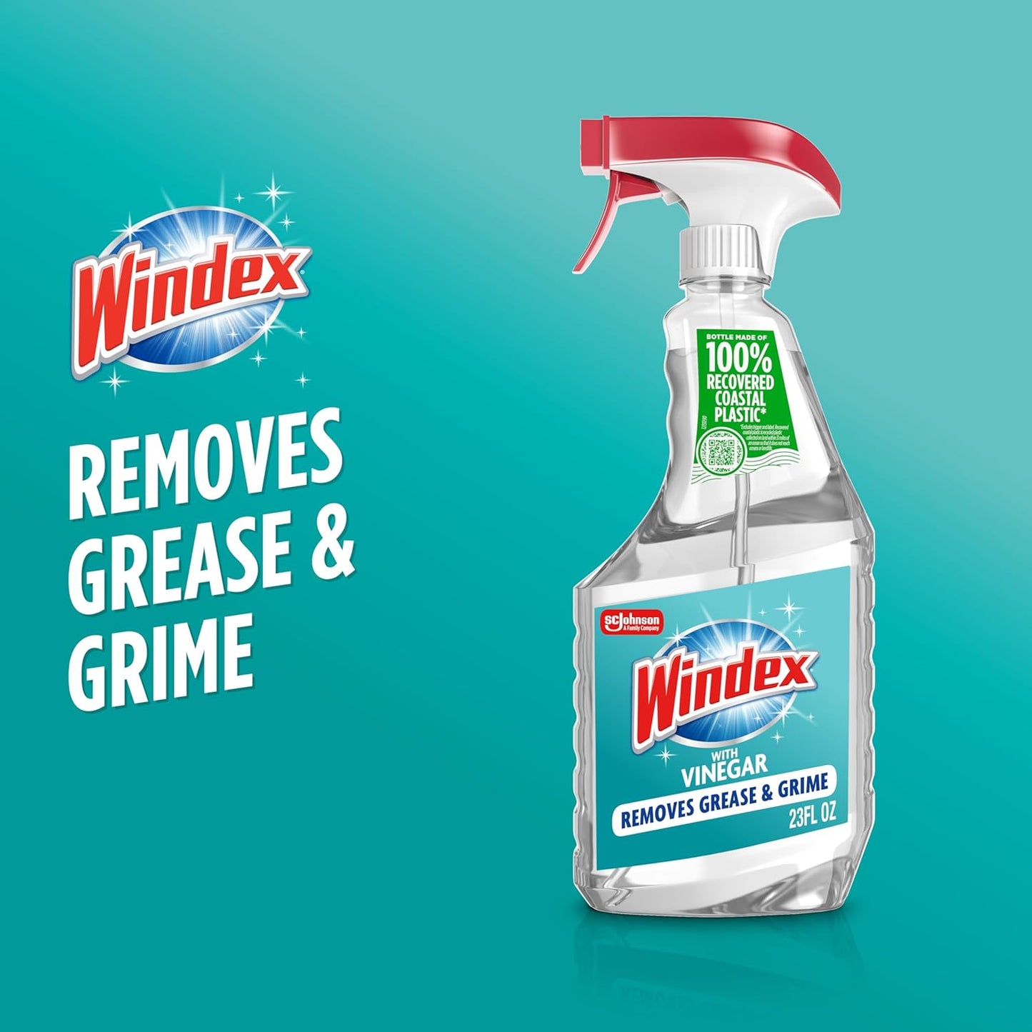Windex Vinegar Glass Cleaner Spray - Prevents Leakage & Breakage | 23 Fl Oz Surface Cleaner
