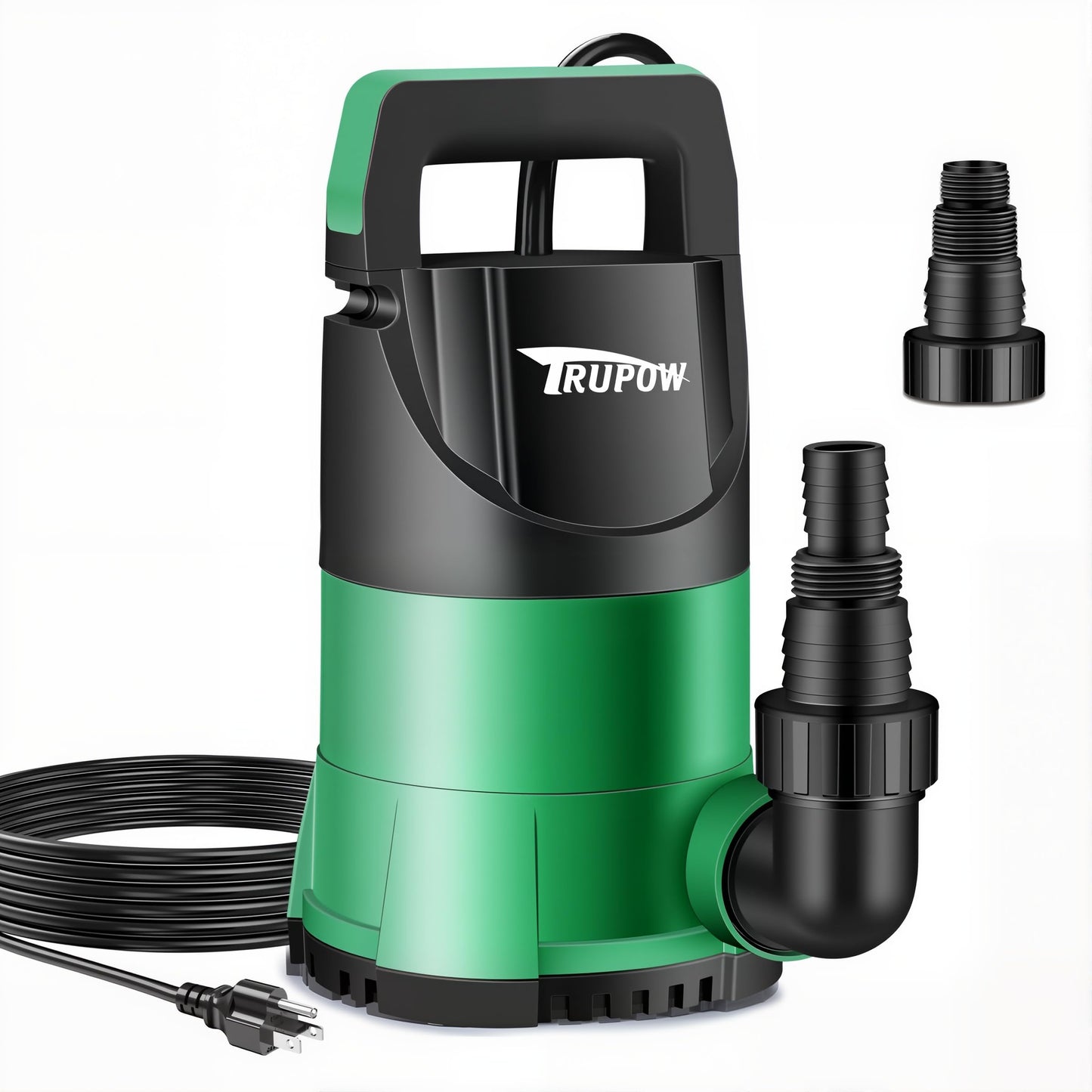 TRUPOW 1 HP Sump Pump Submersible Water Pump 3981 GPH Portable Thermoplastic Electric Utility Pump for Swimming Pool Garden Basement Tub Pond Draining Remove Water Level Down to 0.3"
