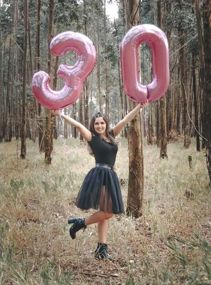 Pearl Pink Huge Number 30 Balloon - 40 Inch Birthday Decoration for 30th Anniversary Celebrations