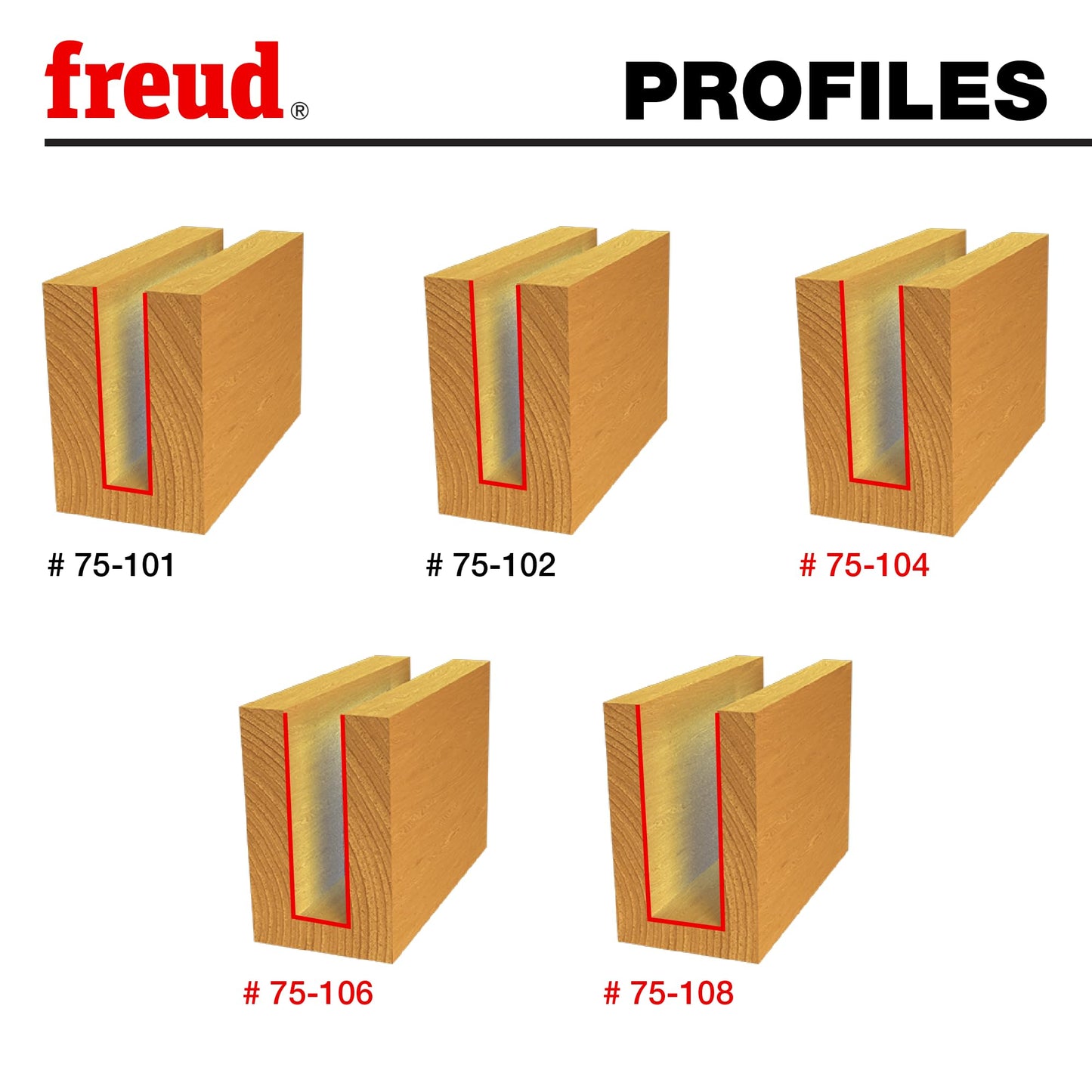 Freud 90-150: 5 Piece Up Spiral Bit Set