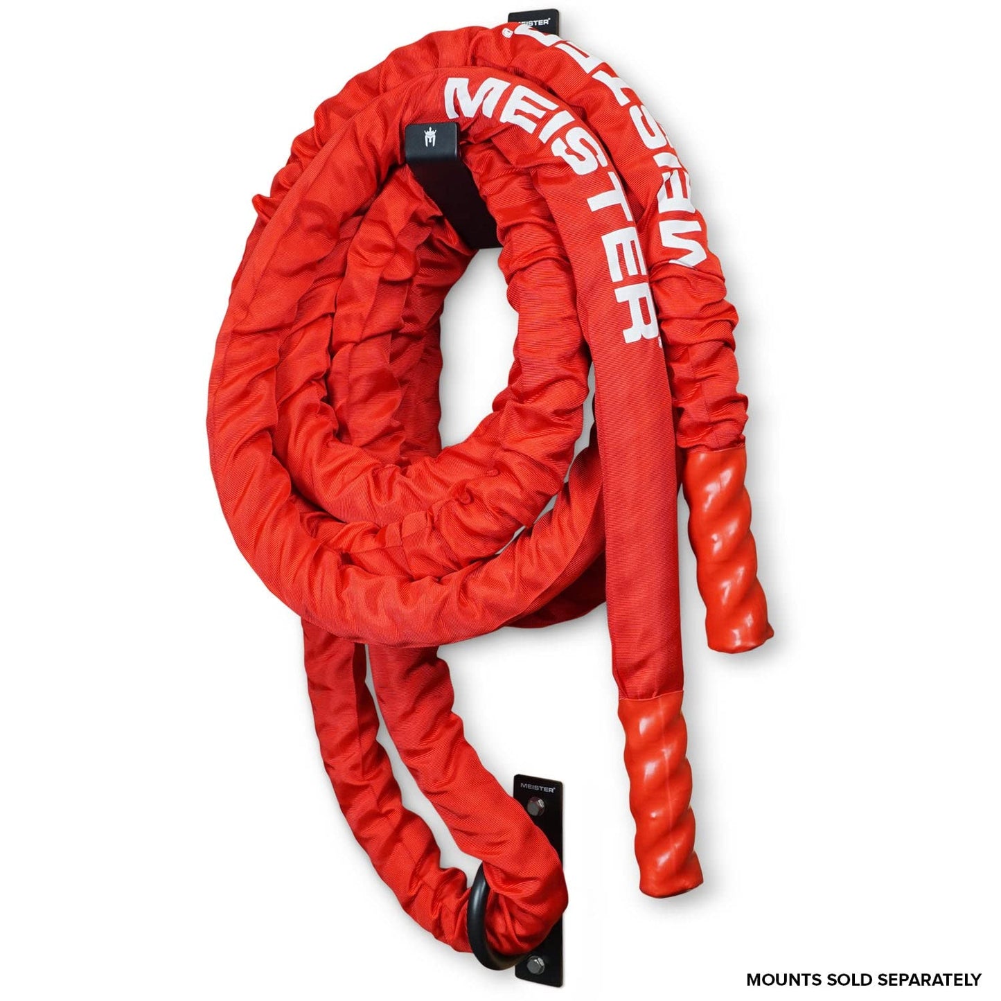 Meister Beast Professional Sheathed Battle Rope for Strength & Conditioning Gym Workouts - 2.5" Diameter - Red