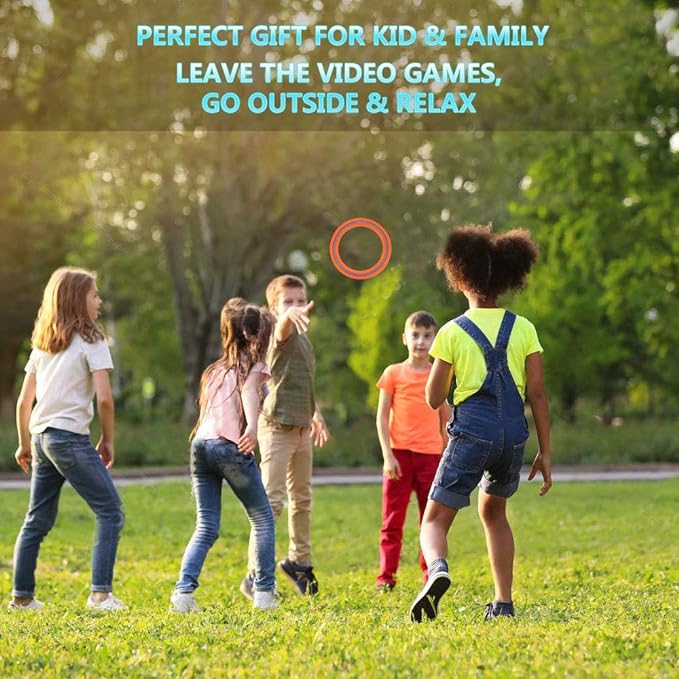 JEEFUD Flying Disc for Kids Adults 11 inch Flying Ring, 3 Pack Beach Backyard Sports Play Soft Discs, Sport Outdoor Toy Gift for 4+ Year Old Boys Girls Family (3PCS (Blue，Pink&Turquoise))