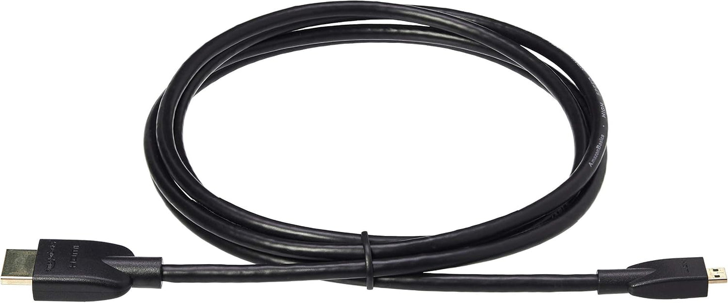 18Gbps 4K@60Hz, 2160p, 48-Bit 6 Amazon Basics Micro HDMI to HDMI Cable, High-Speed, Color, Ethernet Ready, Foot, Black
