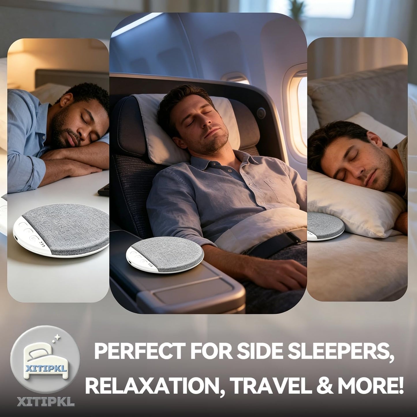XITIPKL Bluetooth Pillow Speaker for Sleeping, Ultra-Thin Under Pillow Speaker for Side Sleepers, White Noise Sleep Aid