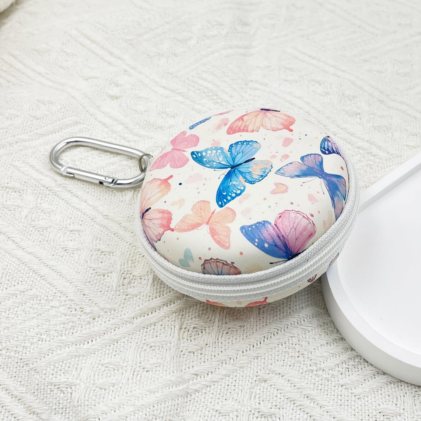 KOUJAON 4/3/FE Earbud Case Headphone Organizer Ear Bud Case Portable EVA Carrying Box Storage Bag with Carabiner