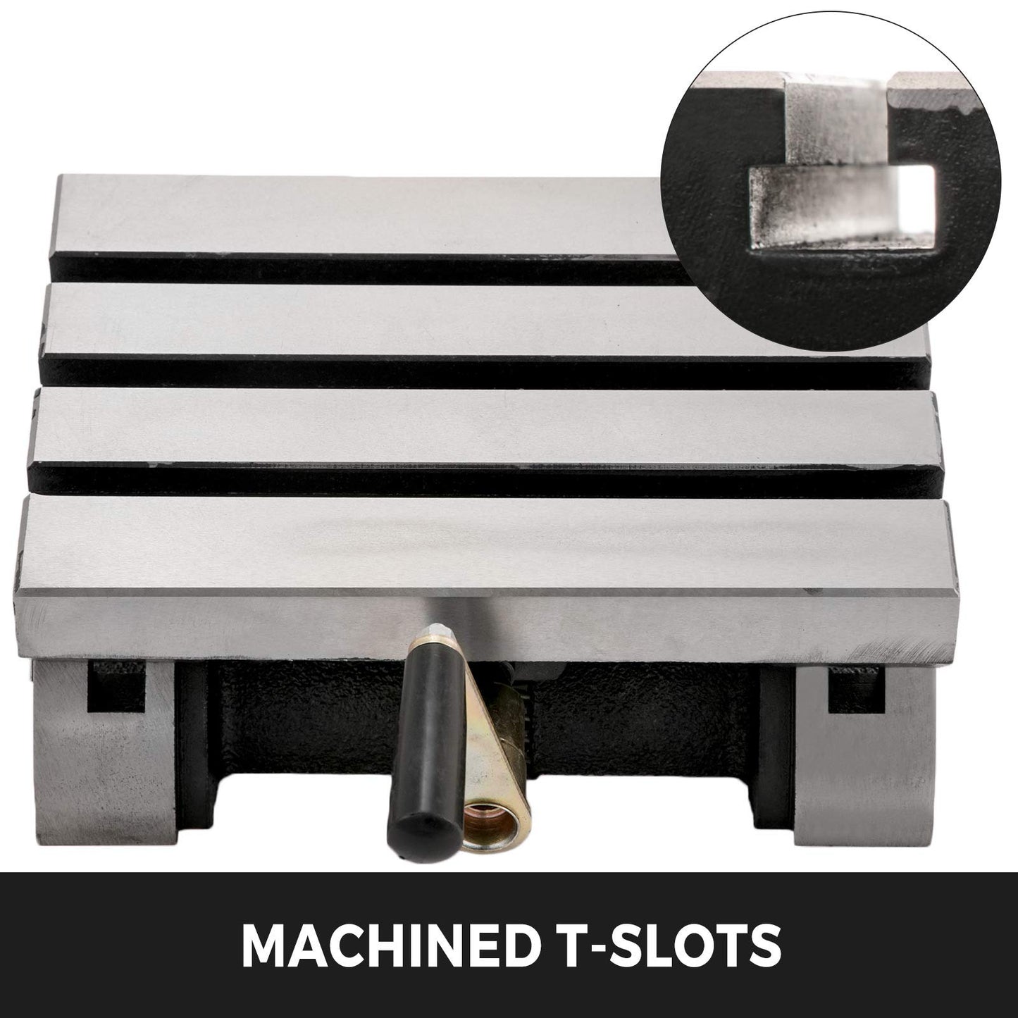 BestEquip Tilting Milling Table 10x7inch Tilting Angle Milling Machine 0-80°Adjustable Swivel Angle Plate with 3 T-slots and an Adjustable Crank Handle Heavy Duty Tilting Milling Machine for Grinding