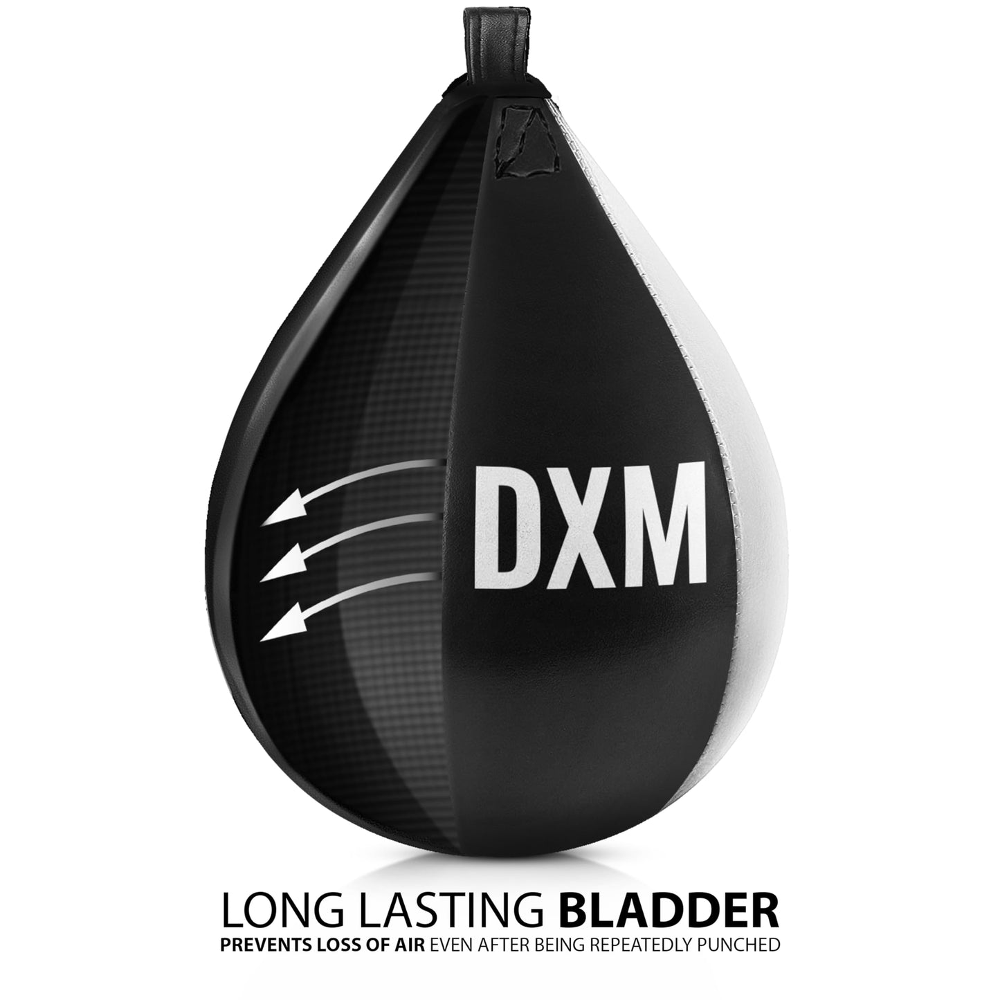DXM SPORTS Boxing Speed Bag Boxing Ball - Kickboxing Workout Punching MMA Muay Thai Training Exercise Speedball (Black & White, 11.5")