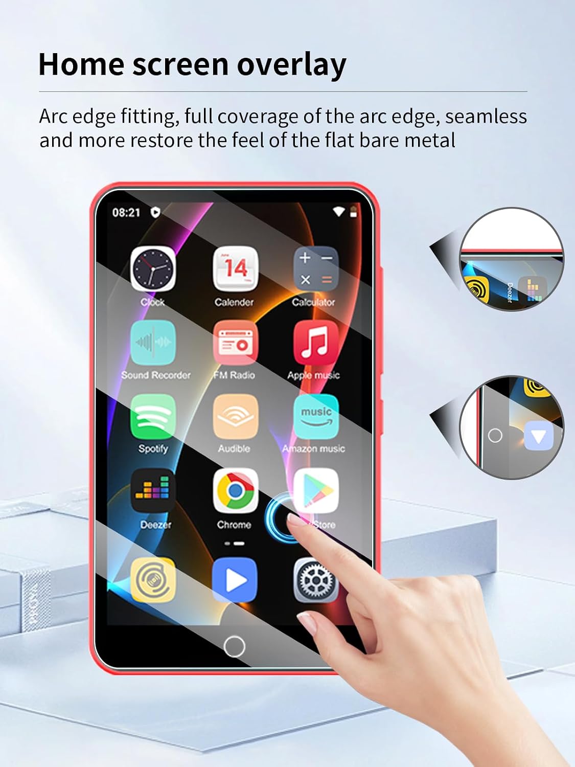 UYRUREL 4 inch MP3 3 Pack Screen Protector for ZAQE Touchscreen Player, High-definition Scratch Resistant Film,HD Clear