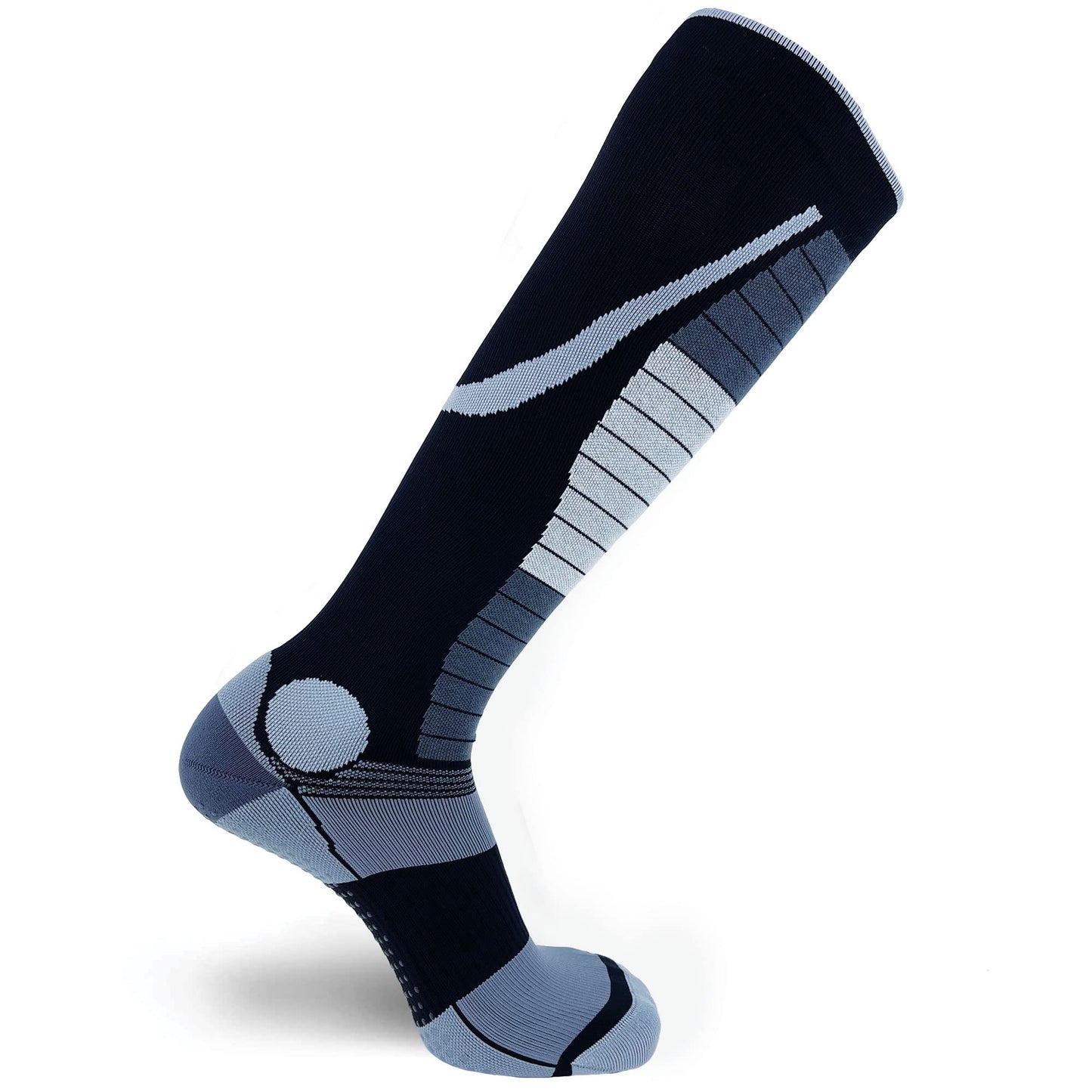 Pure Athlete Lifting Socks- Weightlifting Shin Guards, Deadlift Protector Compression Sock for Cross Training & Weightlift (Black/Grey, X-Large)