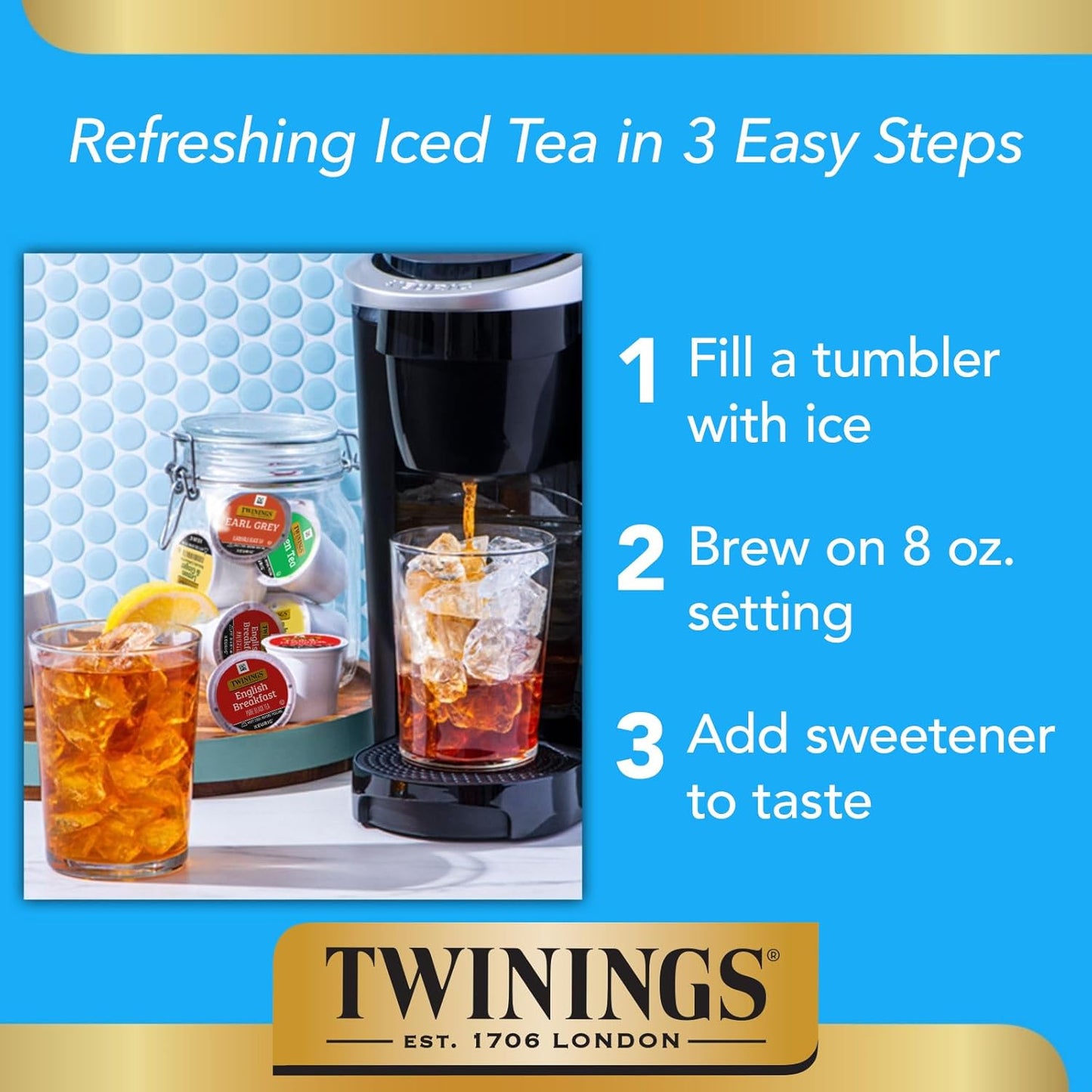 Twinings Lemon & Ginger Herbal Tea K-Cup Pods - Tangy & Spicy, Caffeine-Free, 24 Count