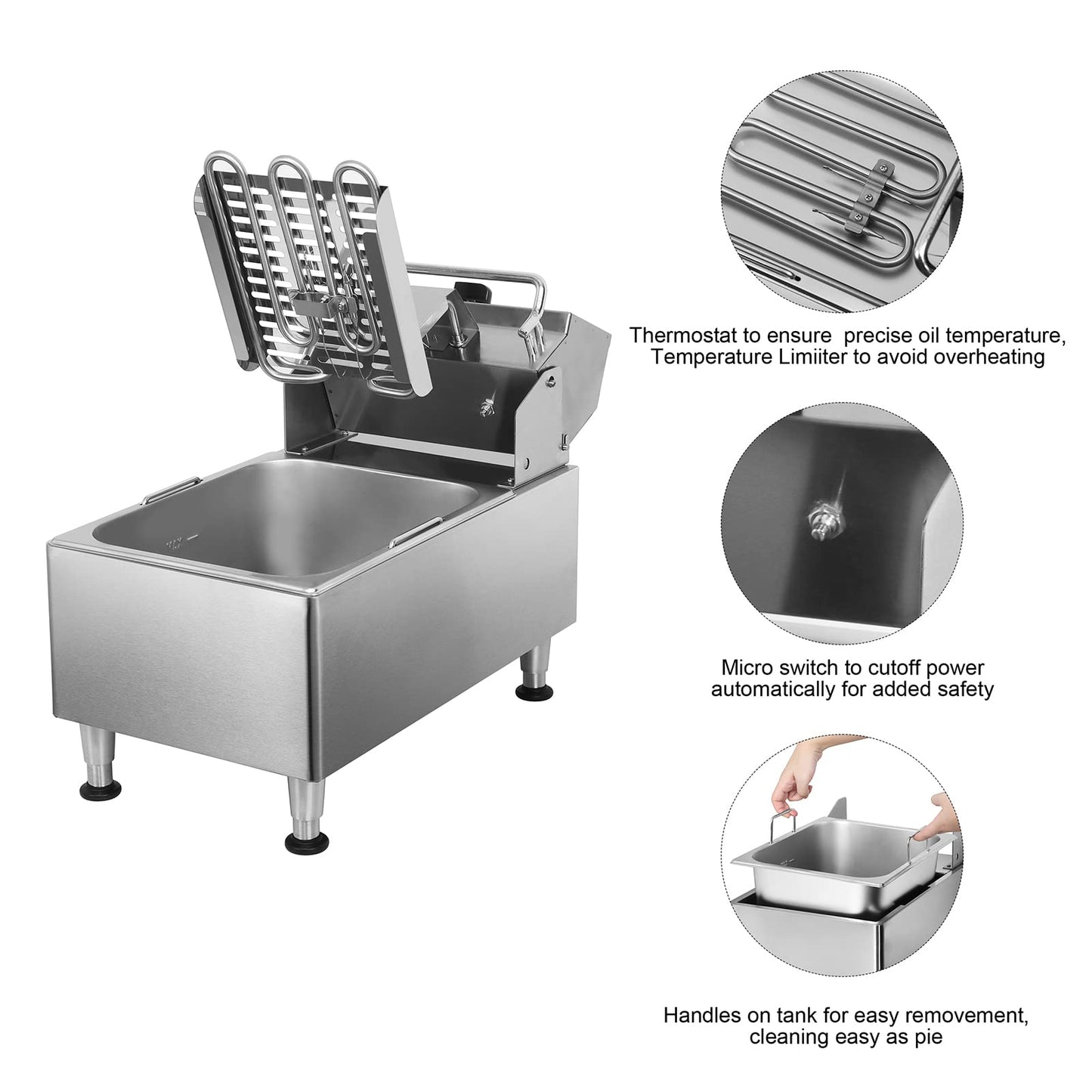 Commercial Countertop Electric Deep Fryer and Griddle