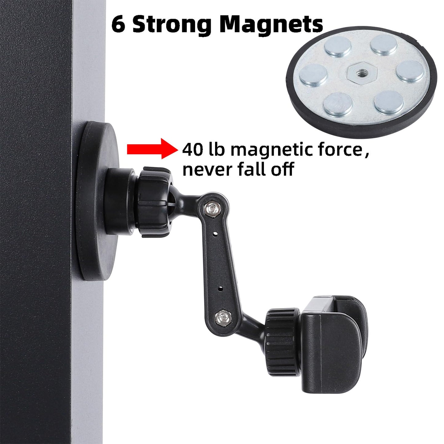 Gym Magnetic Phone Holder Mount Attach to Metal Surface, 360° Rotatable Heavy Duty Magnet Phone Mount for Gym Workout Record, Compatible with iPhone, Samsung, All Cell Phone