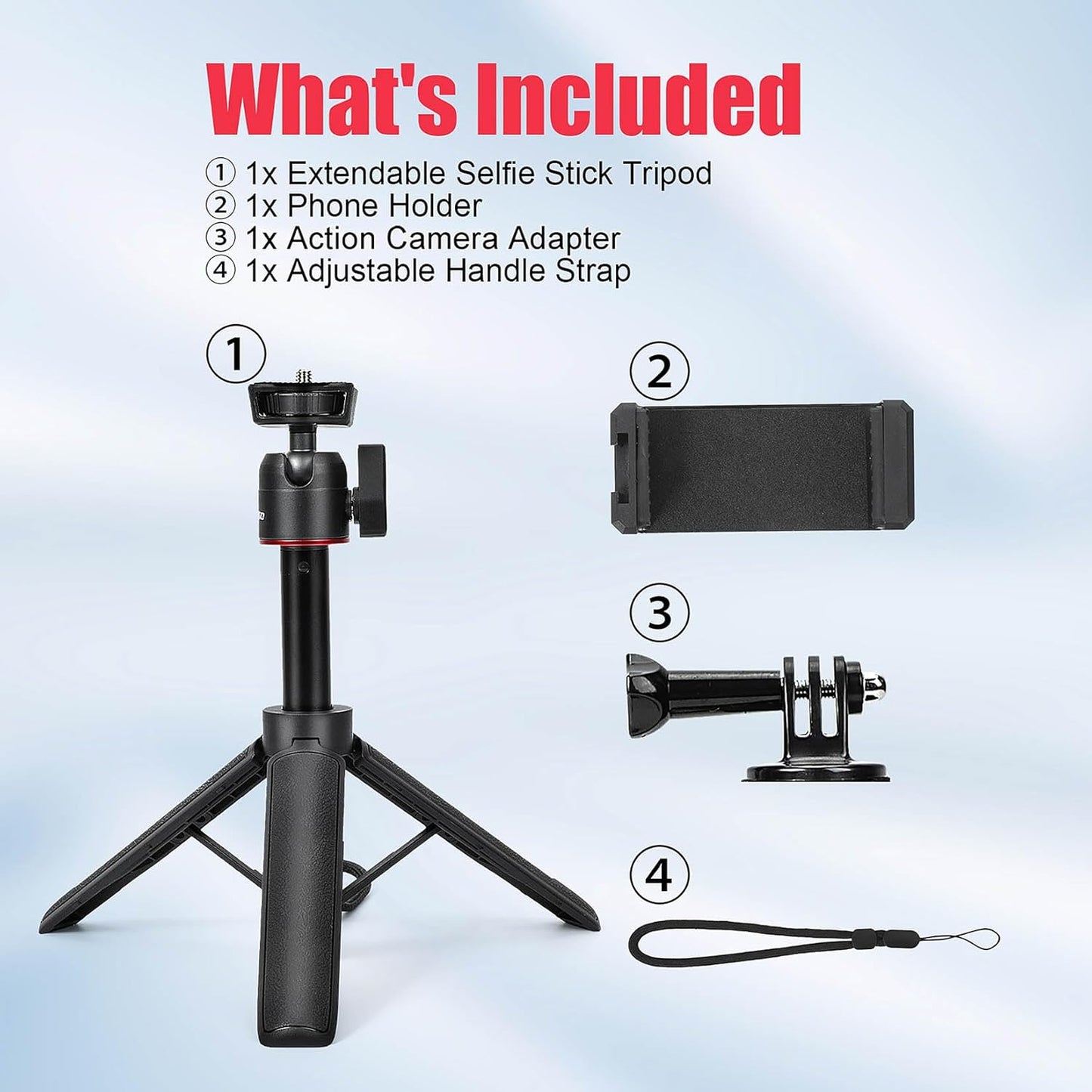 YOPUTBO Tripod,8-23.6inch 360 13/12/11/10/9/8/7/Max 3 5 Extendable Mini Height Adjustable Rotation Ball Head Handheld