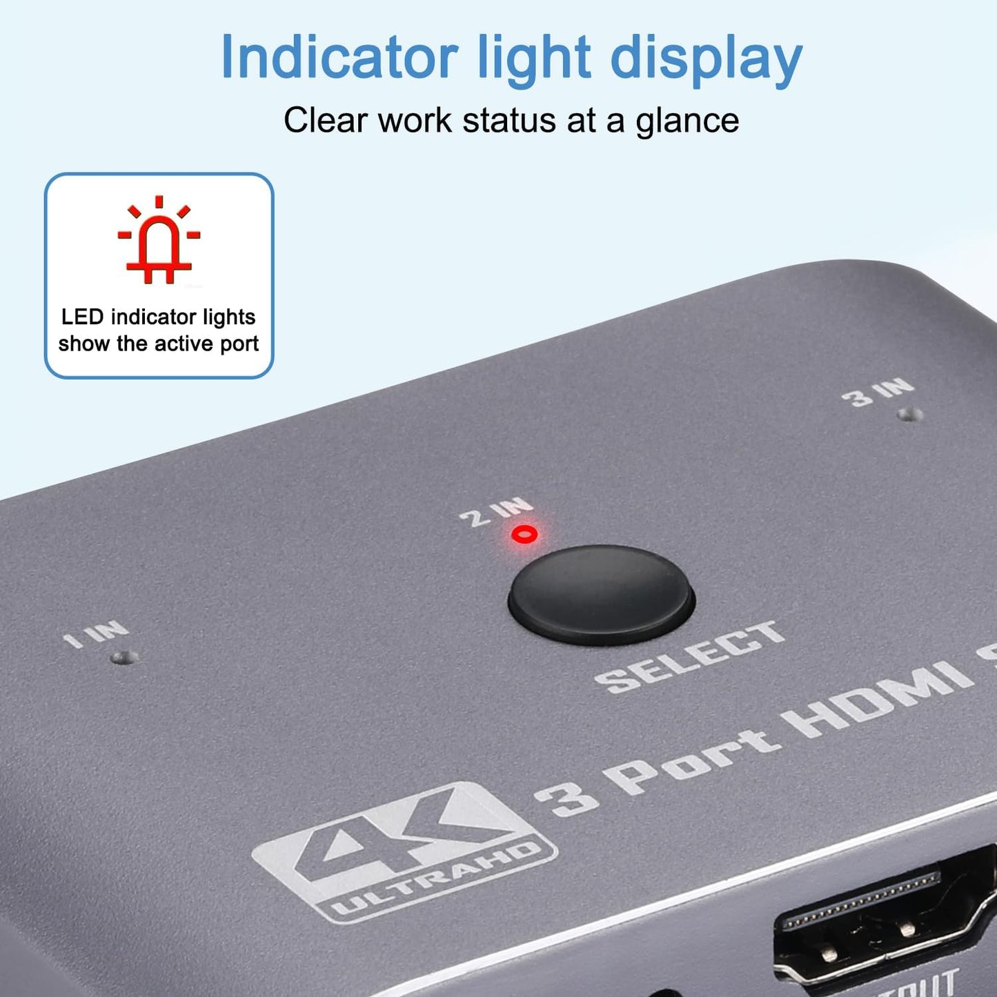 Anber-Tech 4K@60Hz, 3 3 1 4K, 3D, 1080P, 2.0, 2.2, PS4/5, HDMI Switch Port HDMI Switch in Out with IR Remote Control