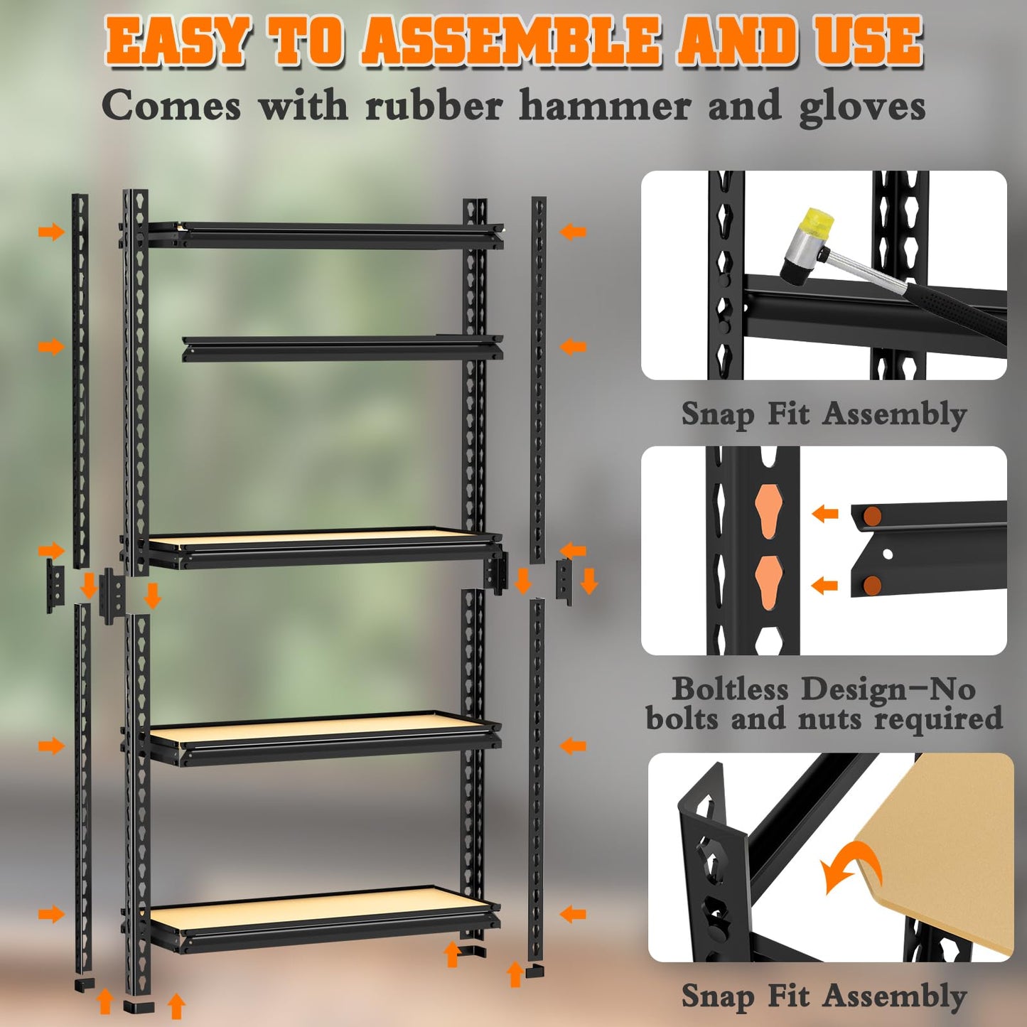 LEVELEVE 5-Tier Storage Shelving Unit, Metal, for Garage, Kitchen, Laundry Room, Adjustable, 30" L x 12" W x 60" H, Rectangular, 2 Pack