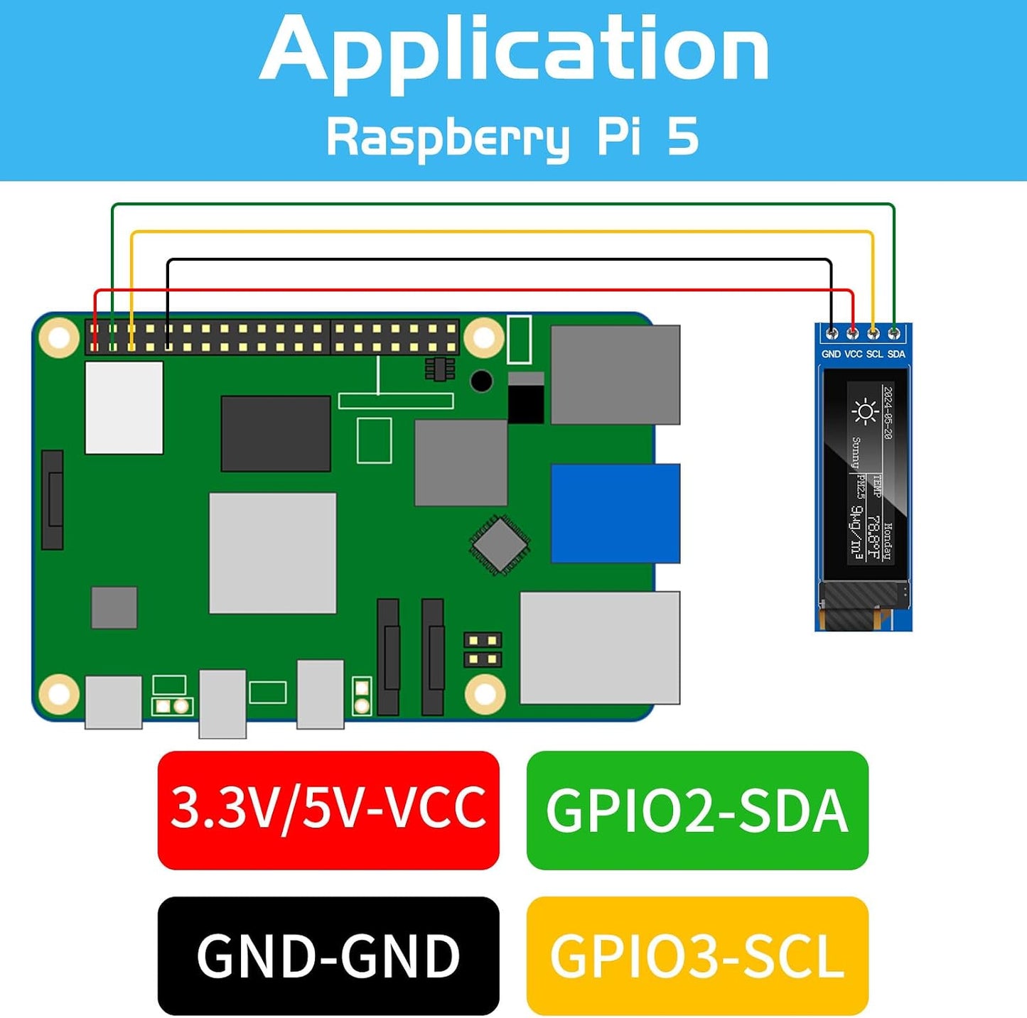 MakerFocus 5pcs 0.91 Inch I2C 128 32 SSD1306 Pi/ESP32 IIC OLED Display Module x Pixel Driver Self-Luminous Display
