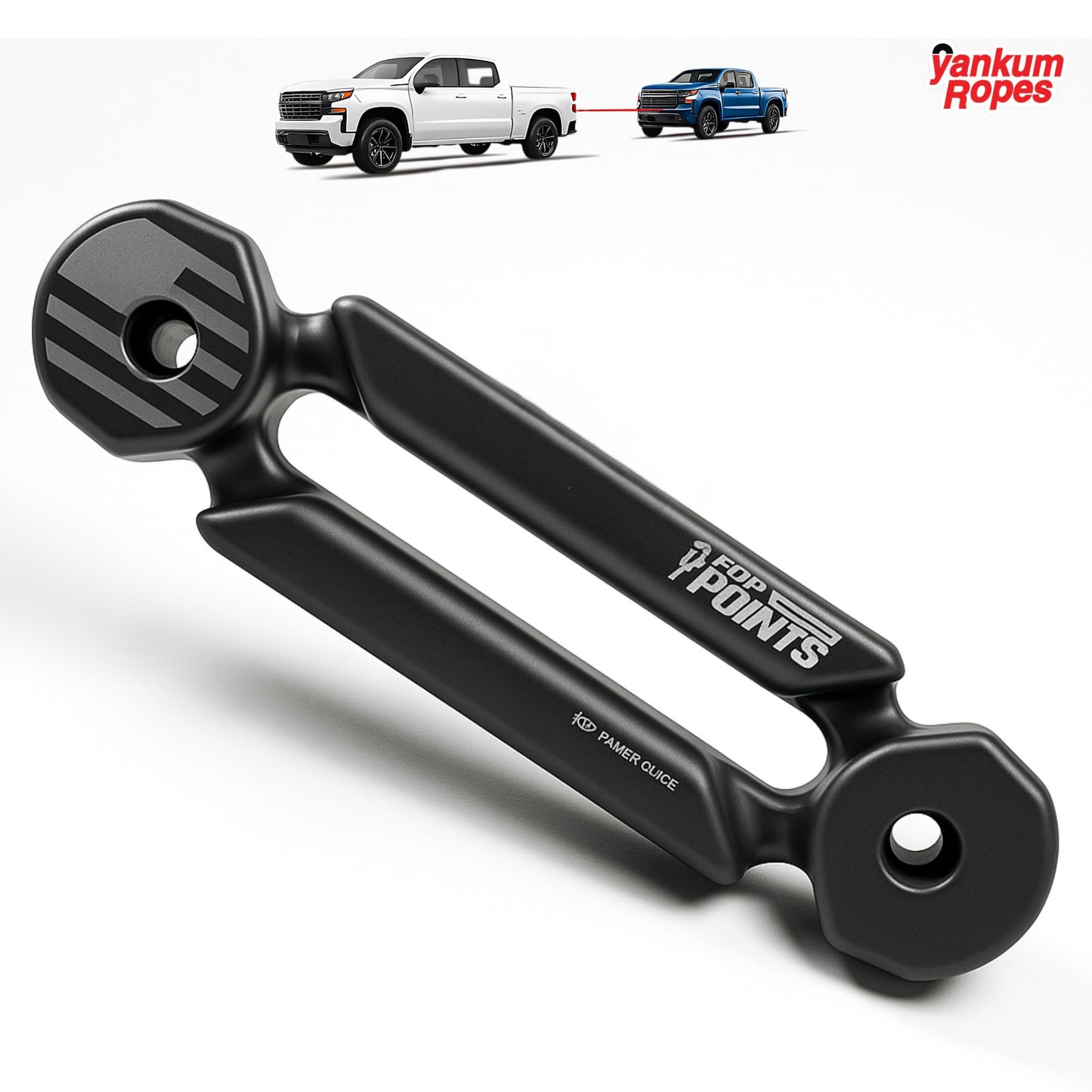 Yankum Groove Winch Fairlead - Synthetic Rope Compatible, Hawse Style, 10" Bolt Mounting, for Jeep, Truck, ATV, Heavy-Duty Winch Accessory - Made in USA