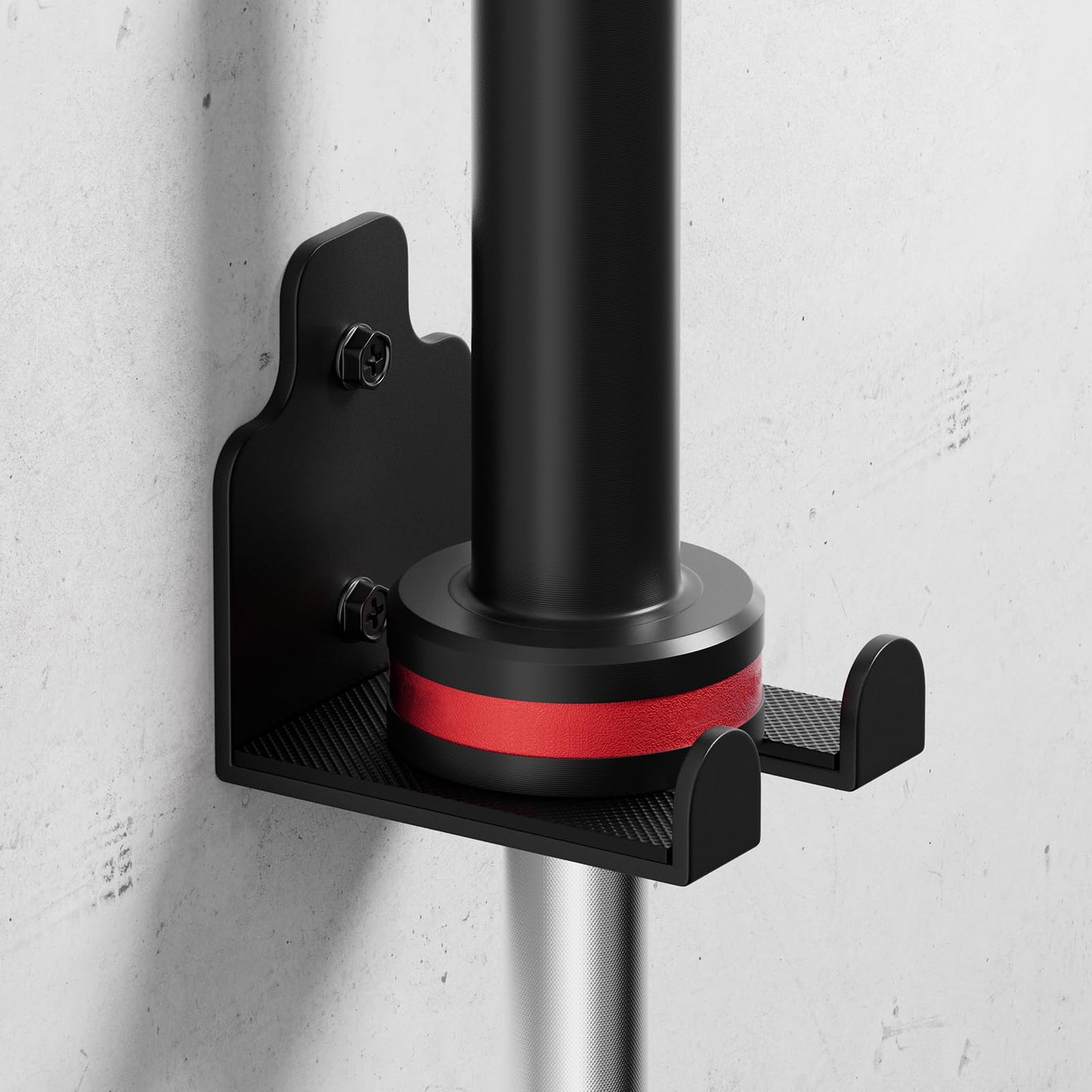 XZHXFX Barbell Wall Holder,Single Barbell wall Mount Hanger,Garage Gym Bar Wall Rack,Vertical Olympic Hanger wall Mount Rack,Space Saving Gym Accessory,Holds Under 33mm Bar Size(Black)
