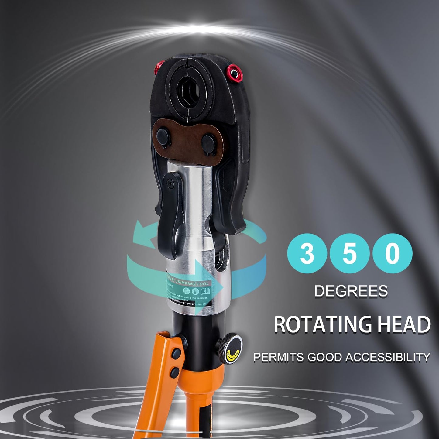 Copper Pipe Crimping Tool, W/ 1/2", 3/4", 1" Jaws, Copper Tube Fittings Hydraulic Pipe Crimping Tool, for Confined Spaces and Tee Fittings, Hydraulically Driven