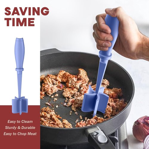 Meat Chopper by Premium | Heat Resistant Hamburger Grinder & Smasher for Ground Beef - Purple