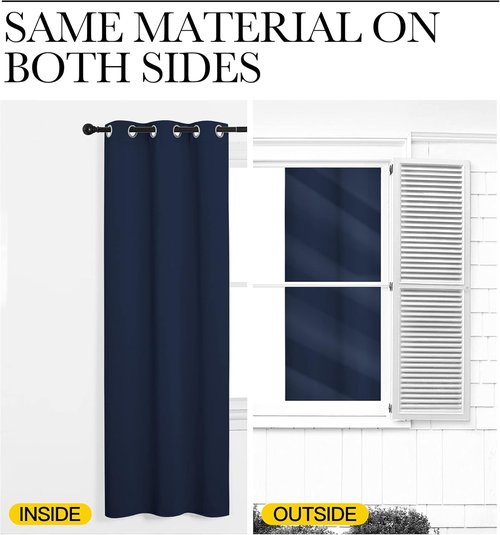 NICETOWN Blackout Curtain Panels - Energy Saving Thermal Insulated Drapes | Navy, 42 x 50 Inch (1 Pair)