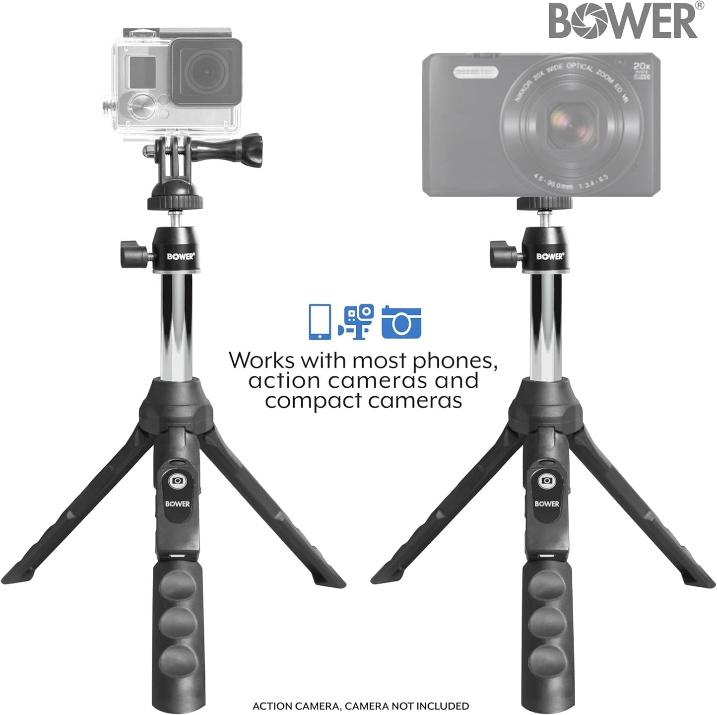 Bower 6-in-1 Multipod Tripod Selfie Stick with Remote Shutter for Smartphones