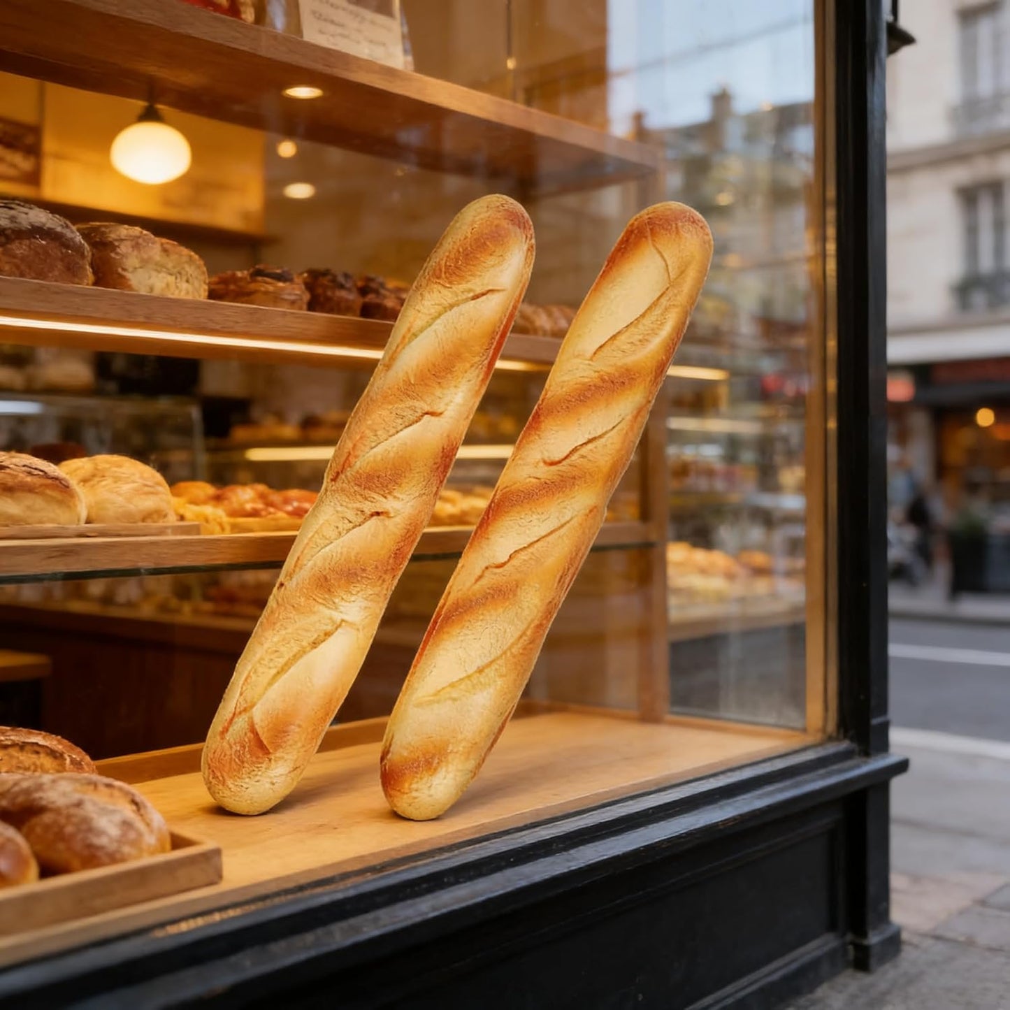 MHFOOU 13.6IN Artificial French Baguette Bread, Realistic Fake Loaf Simulation Baguette Simulation French Loaf Dessert