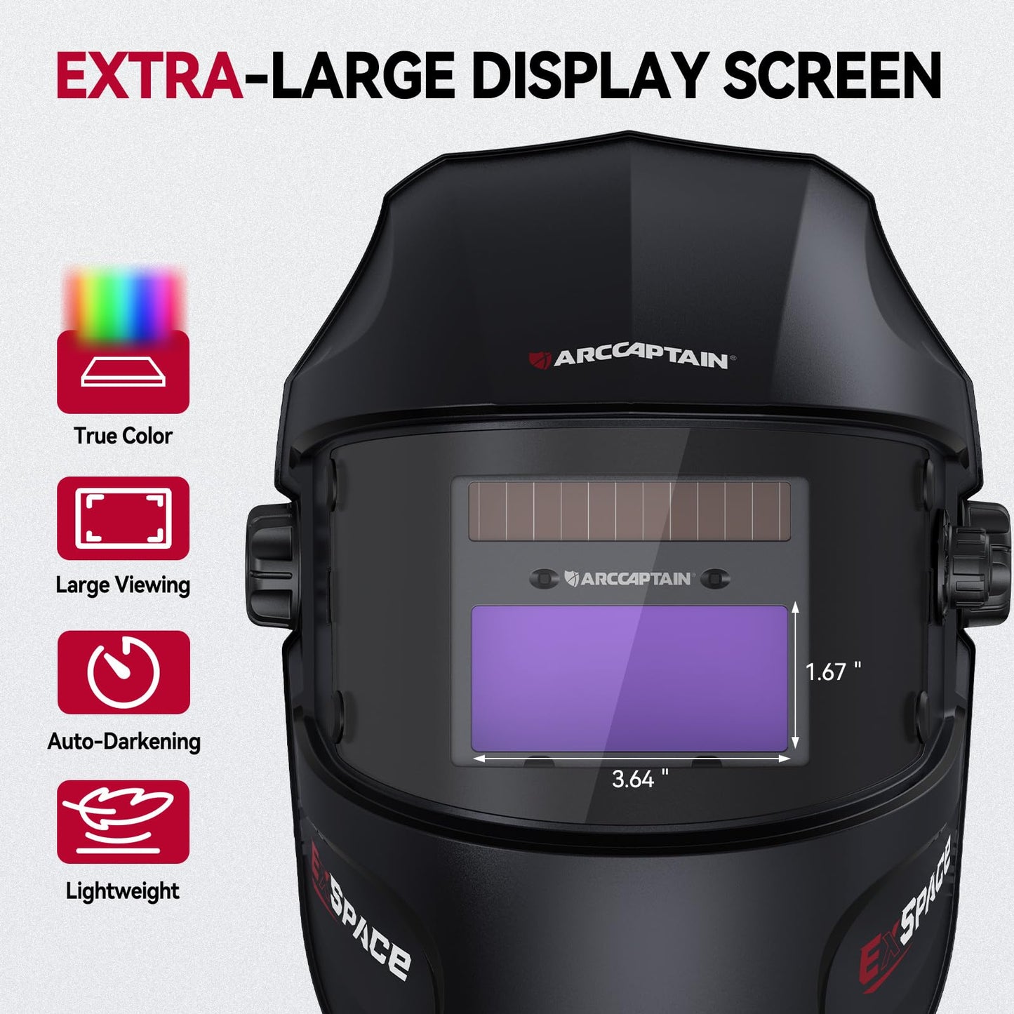 ARCCAPTAIN 50Amps Plasma Cutter Machine with 110/220V and True Color Auto Darkening Welding Helmet