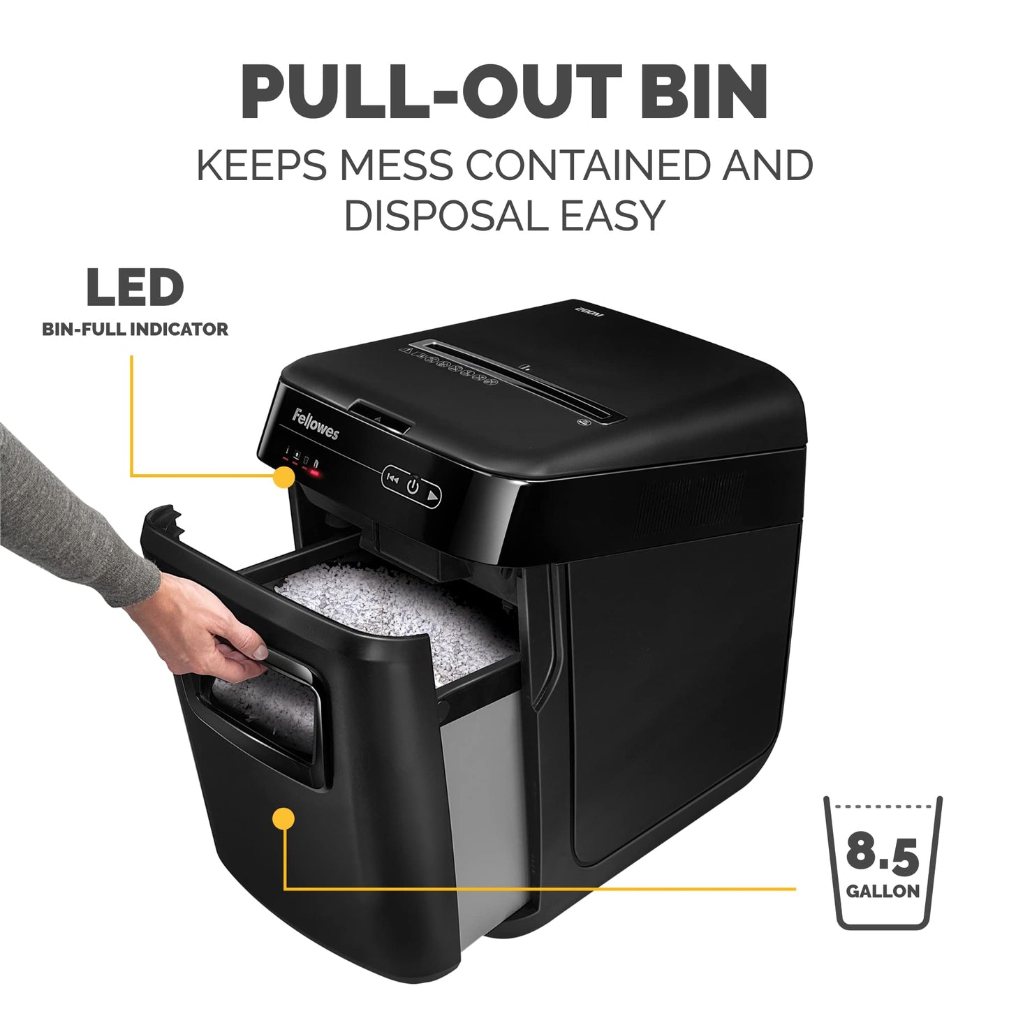 Fellowes AutoMax 200M Micro-Cut Auto Feed 2-in-1 Office Shredder with Auto Feed 200-Sheet Capacity (4656201)