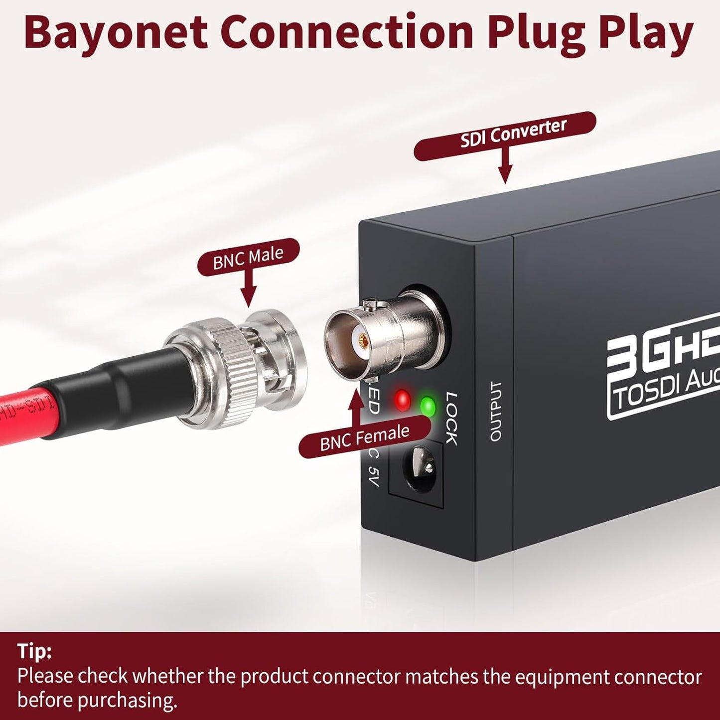3G/6G/12G 10ft 75 1694A HD-SDI/3G-SDI/6G-SDI/4K 1-Pack Superbat SDI Cable BNC Video Cable Ohm Belden Red Support Video
