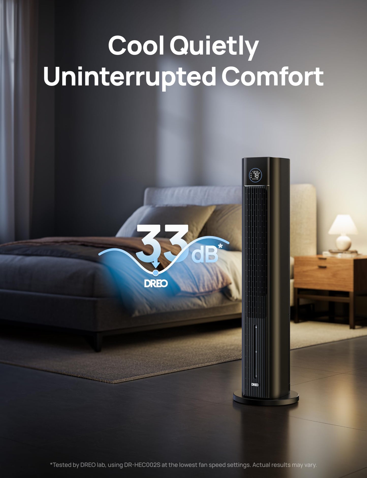 DREO Evaporative Air Swamp Cooler, 43" Cooling Fans that Blow Cold Air 2026 Upgraded, 80° Oscillating Floor Fan for Bedroom, Easy Cleaning, APP Control, Ice Packs, 4 Speeds & 4 Modes, 12H Timer, Black