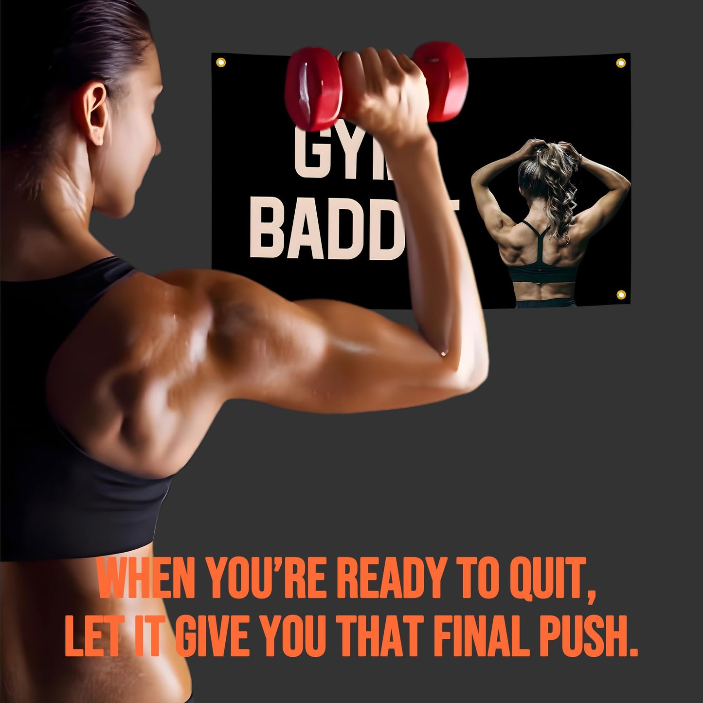 Eudaedom Gym Banner - Easy to Hang Inspirational Workout Tapestry, Motivational Fitness Flag for Wall Decor in Home Gym Garage Man Cave Office, 5x3 FT, Durable & Fade-Resistant