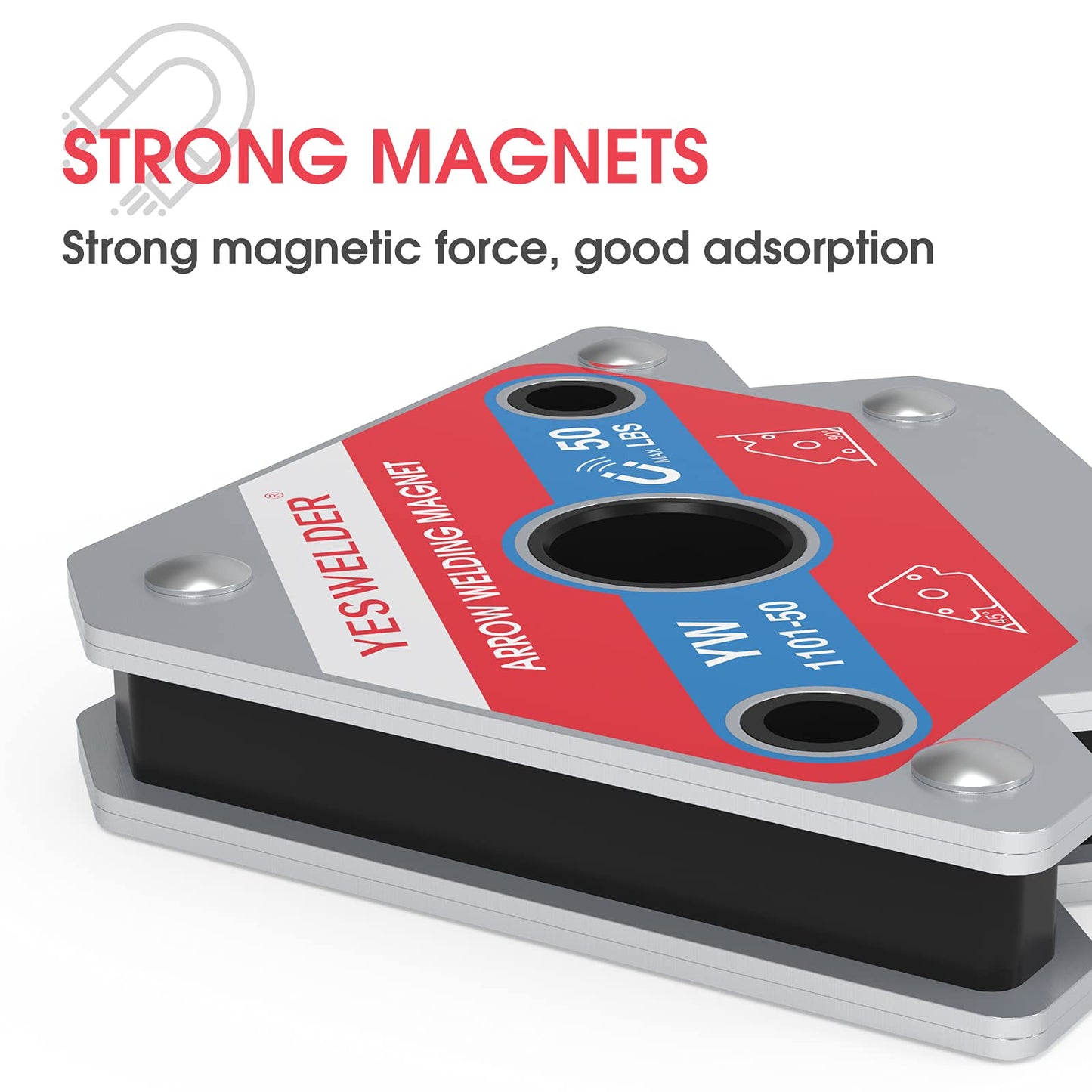 YESWELDER MIG-205DS PRO MIG Welder 5 in 1 Gas MIG/Flux Core MIG/Spool Gun MIG/Lift TIG/Stick & 50 LB Welding Magnet-4 Pieces of Magnetic Welding Holder 50 LBS Holding Power Welding Accessories