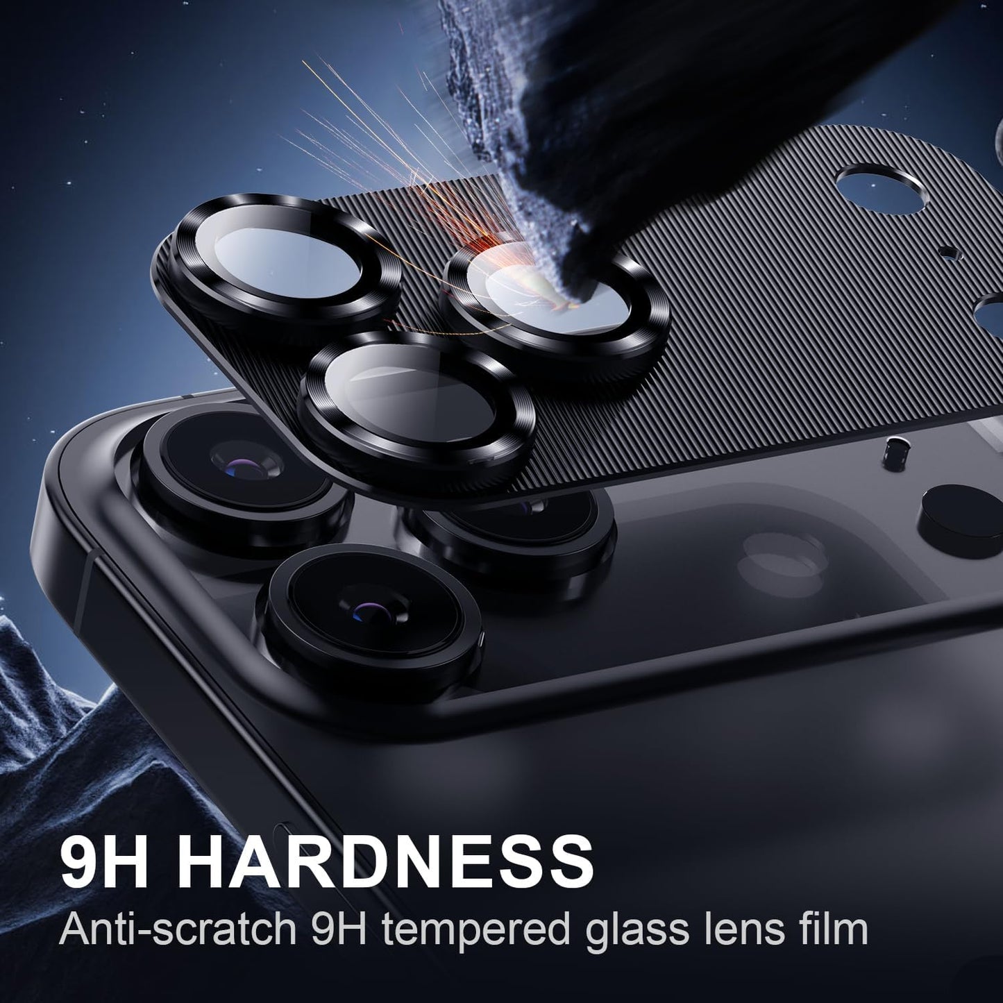 [2 17 AFARER Pcs Camera Lens Protector for iPhone Promax,Ultra-thin HD Metal Tempered Glass Anti-Scratch,Military Grade