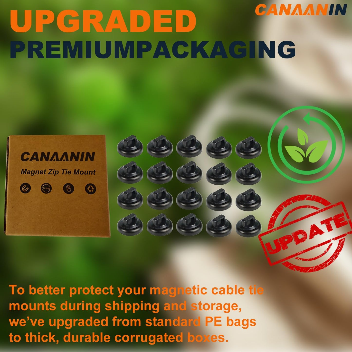 CANAANIN Magnet Zip Tie Mount Clips Magnetic Zip Ties Mount Base Holder Strong Wire Cable Holder Mount Wire Clips Management for Home Office Marine Electrical Wiring (D19 20 Pcs)