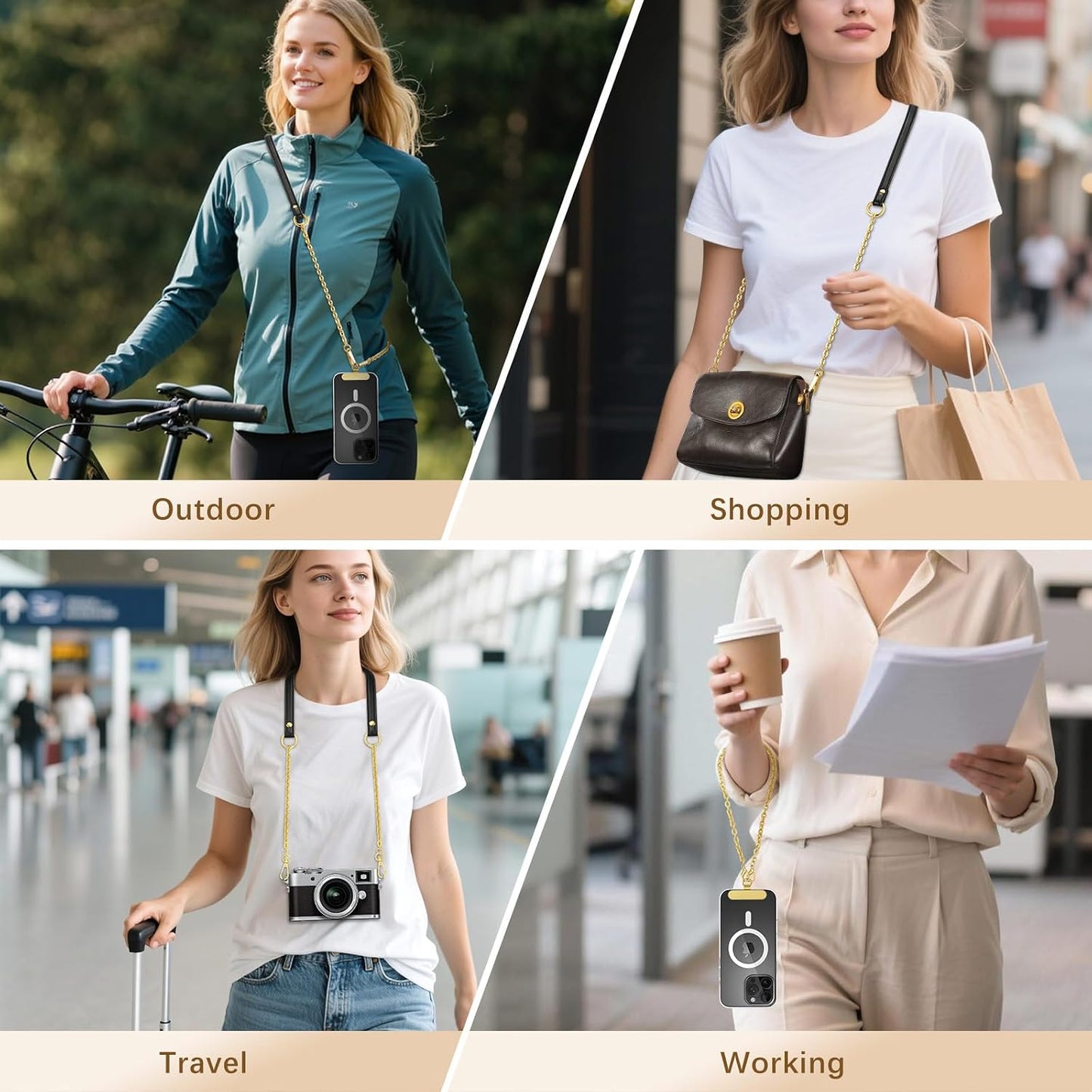 2Metal 17, MoKo Universal Phone Crossbody Lanyard Phone Chain, Anti-Theft Adjustable Cellphone Cross Body Neck Strap