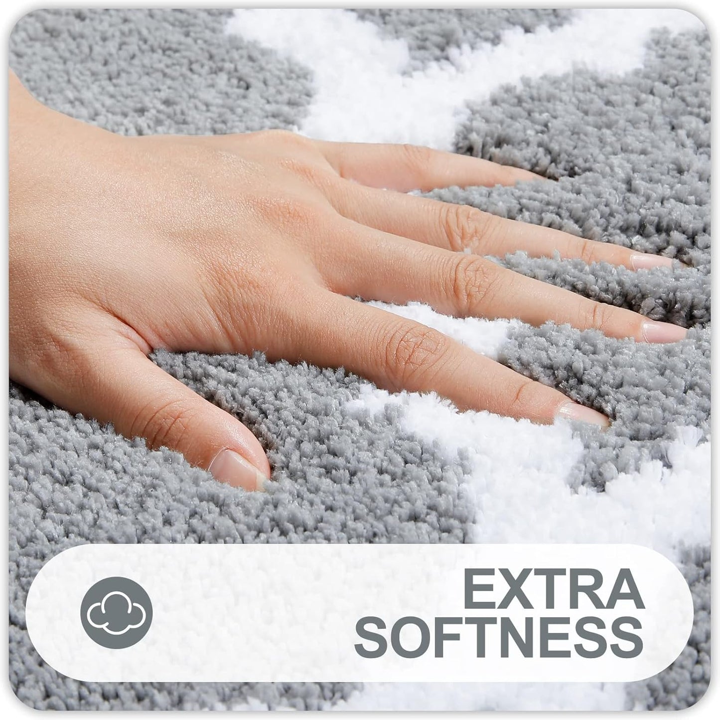 OLANLY Bathroom Rugs - Soft, Absorbent Microfiber Non-Slip Mats | 24x16 Inches, Grey