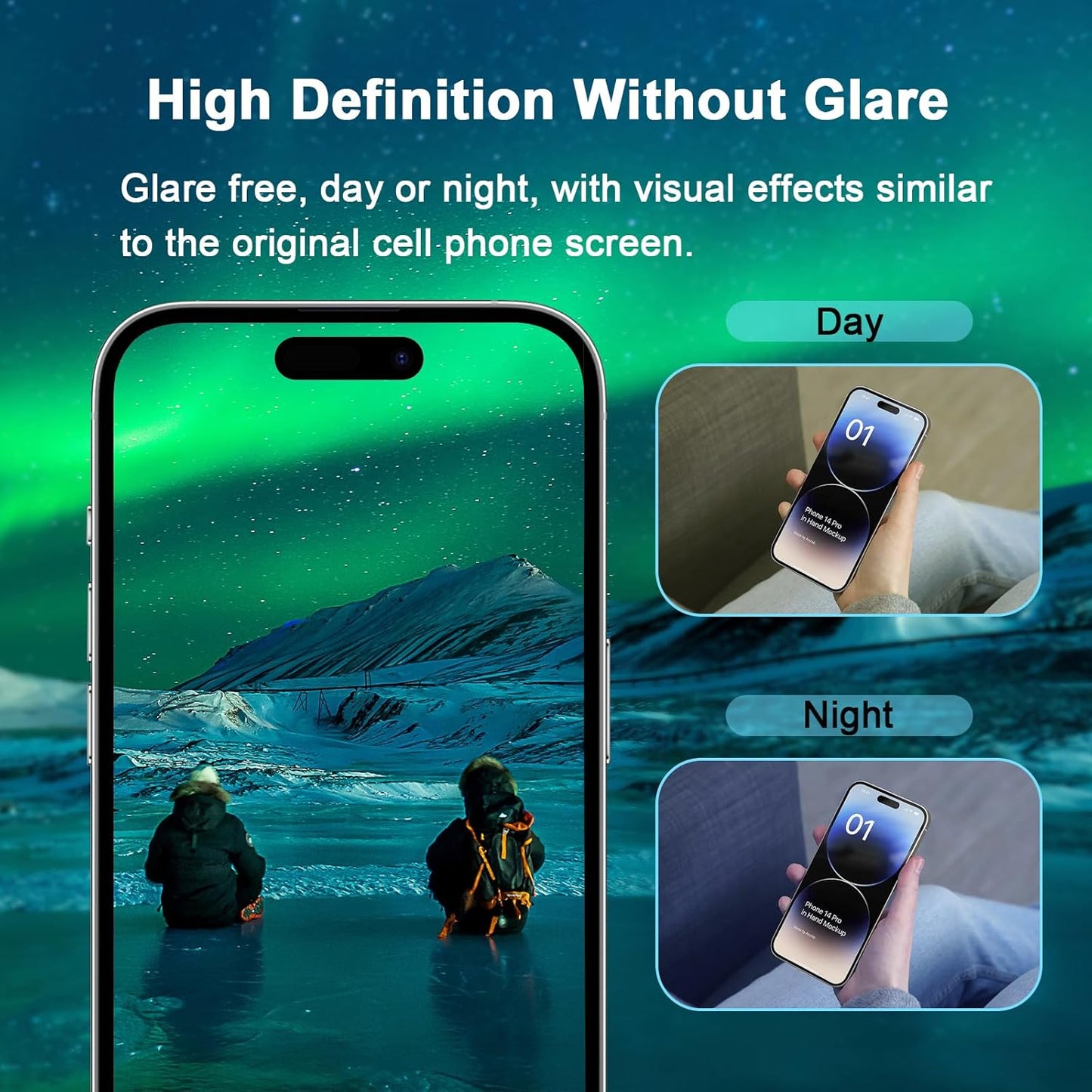 12/12 (6.1") 2 Pack Blue Light Screen Protector for iPhone Pro, HD Anti Blue Light Blocking Tempered Glass Film, Eye