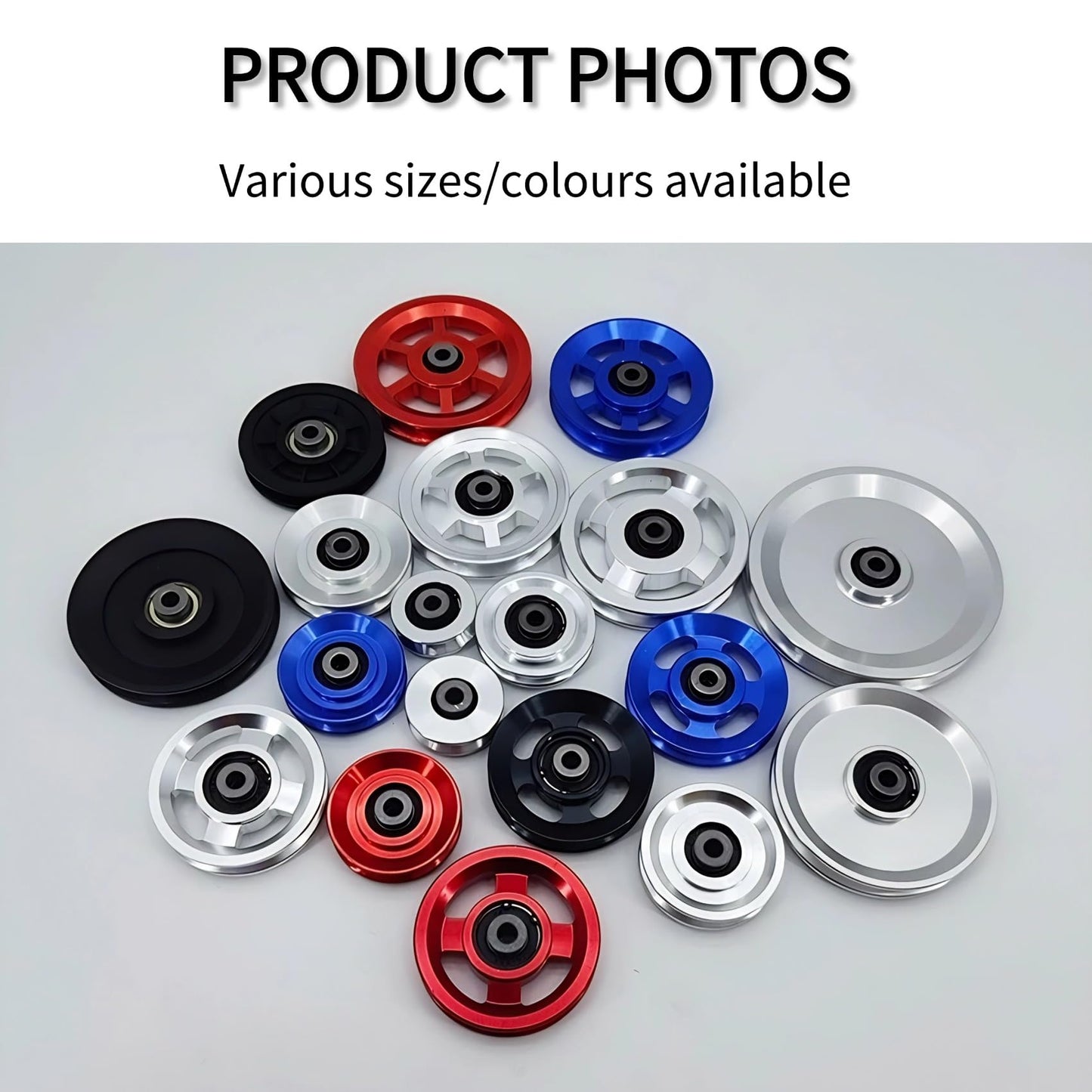 Gueiddi Aluminum Pulley for Home Gym, Load Capacity Sealed Bearing Pulley System, Quiet & Smooth Replacement Gym Pulley Wheel for Cable Machine, LAT Pulldown, Weight Equipment (1, Gold, 114-115mm)