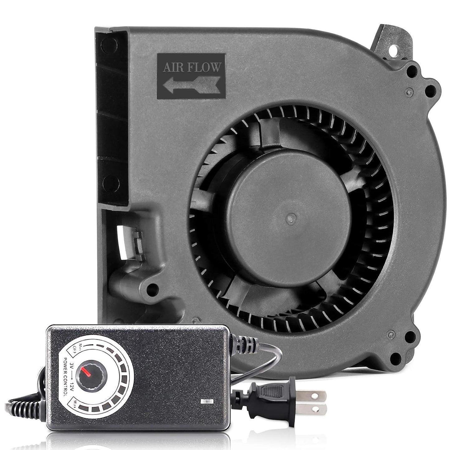 120mm 12V 110V 115V 12V 2A DC Blower Cooling Fan, AC to DC Power Cord with Speed Controller,for Router Receiver DVR