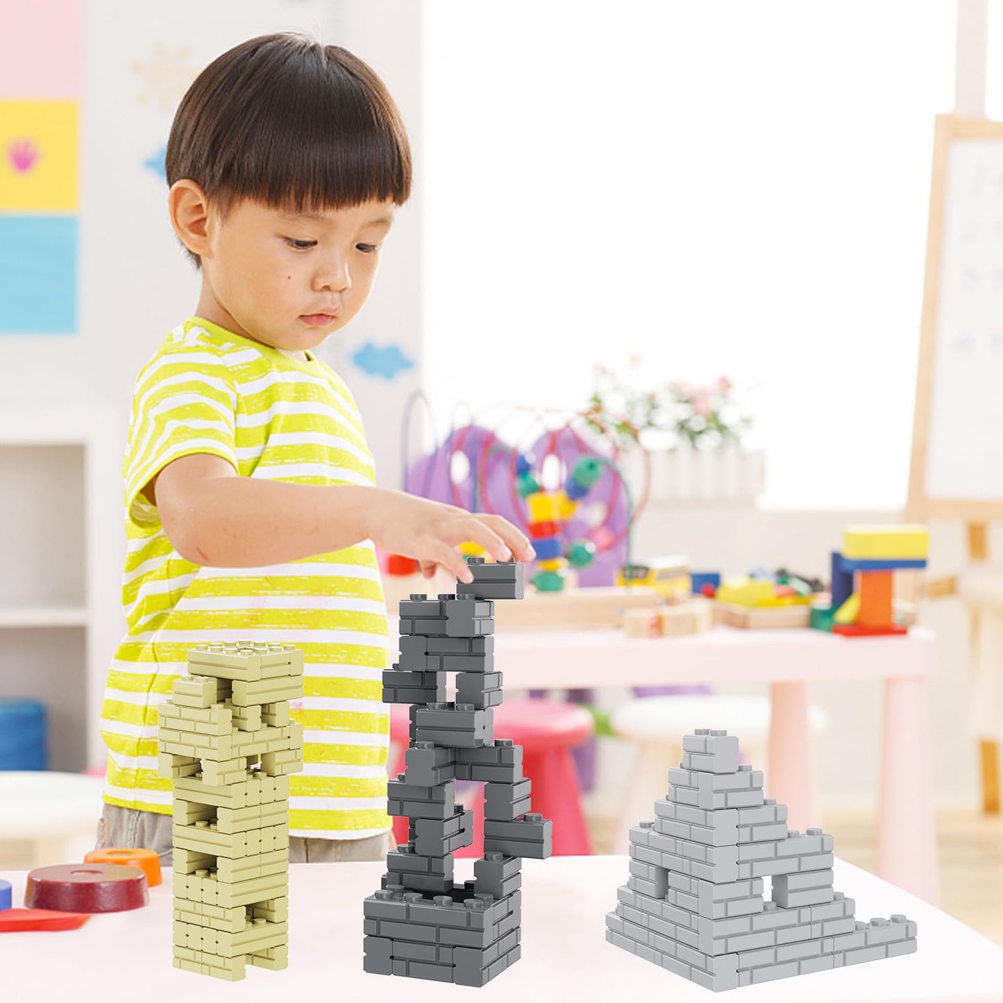 Classic Building Bricks, 300 Pcs Masonry Profile Bricks, Wall Bricks Blocks, Compatible with Lego Parts and Pieces(300 Pcs)