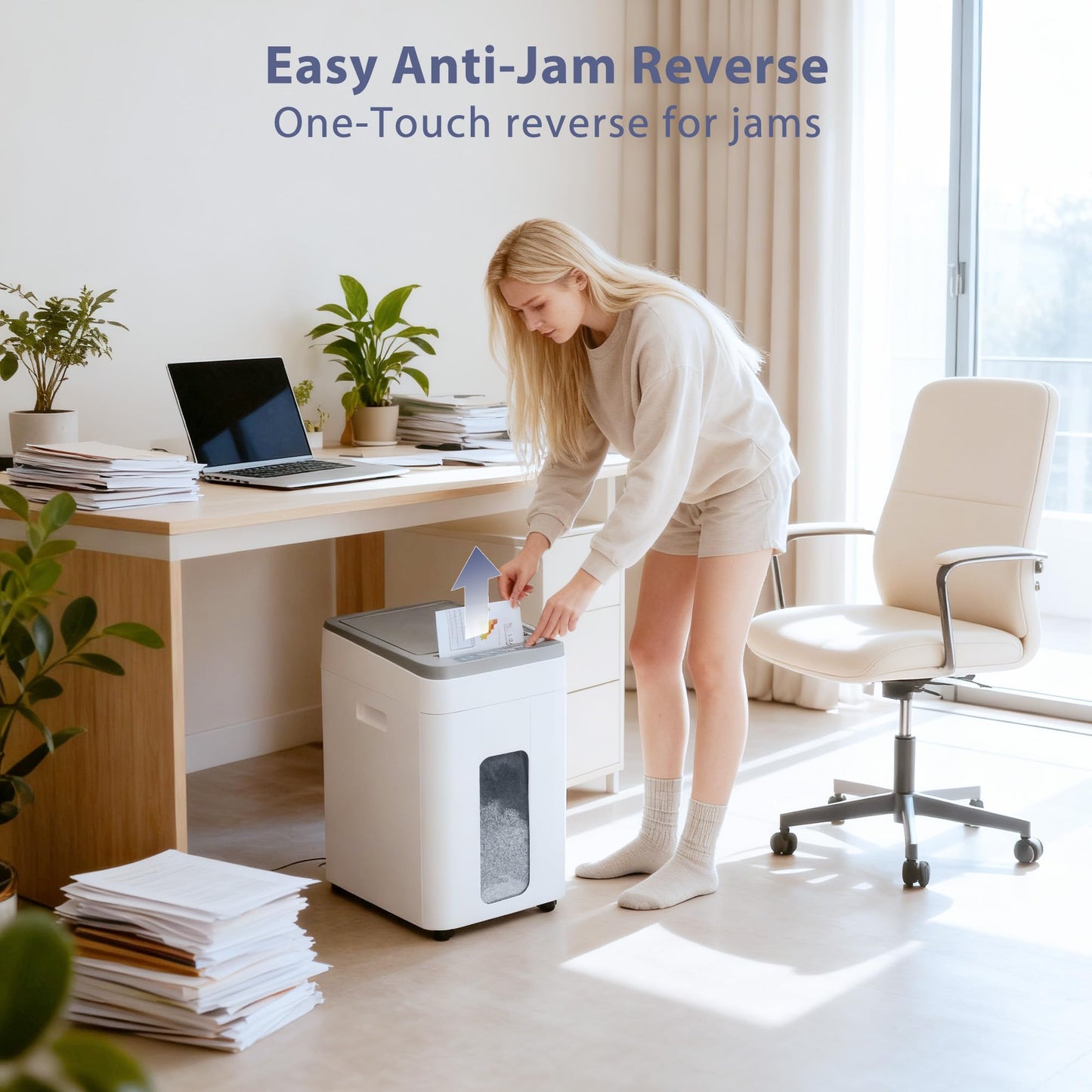 Trishintage Heavy Duty Paper Shredder: 400-Sheet Auto Feed P5 Micro-Cut Document Credit Card Shredding with Jam-Proof Design for Home Office Business School