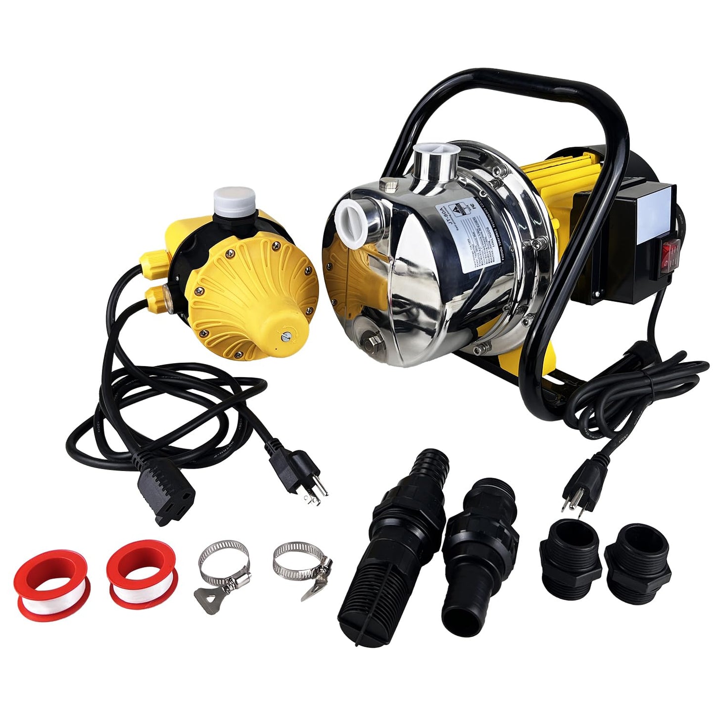 1HP House Water Pressure Booster Pump for Pool,110V Garden Water Transfer Pump with Control Switch for Yard Sprinkler,1080GPH Portable Shallow Well Jet Irrigation Pump for Lawn Shower Pond Draining