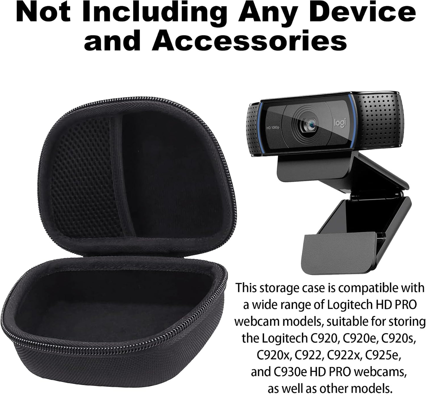 C920/ C930e/C922 Aenllosi Hard Case Replacement for Logitech HD Pro Webcam fits (Black)