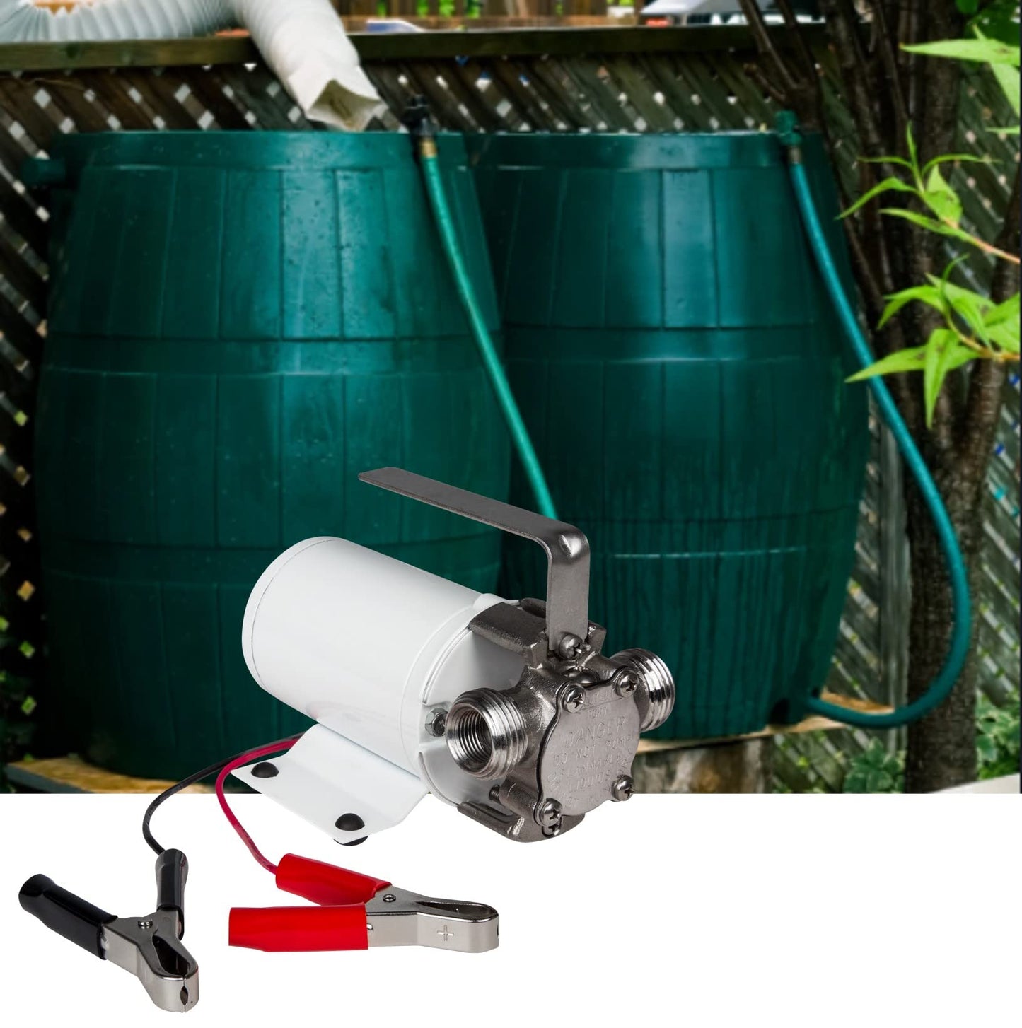 Little Giant 555203 300 GPH 12V Stainless Steel Non-Submersible Utility Pump, 365S, White