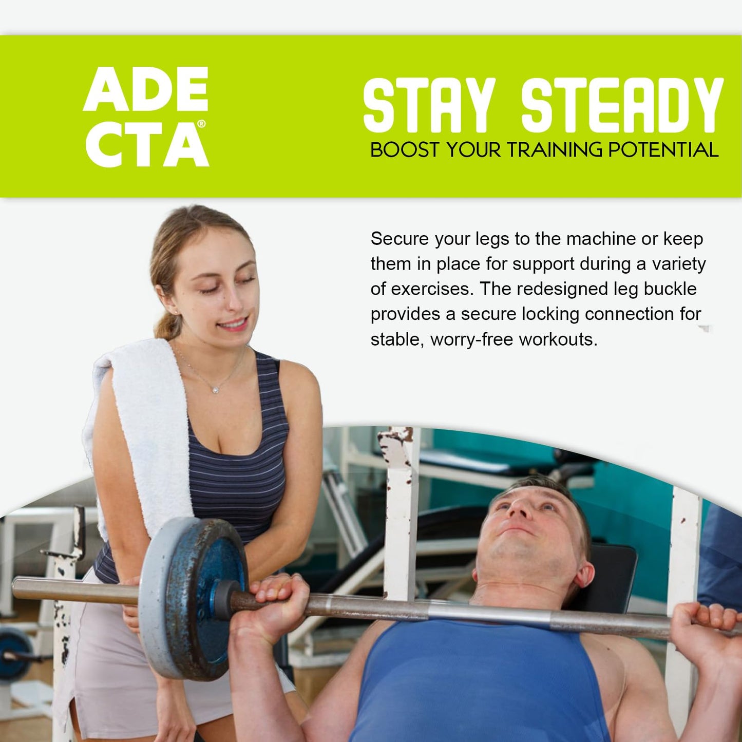 ADECTA Nordic Hamstring Curl Strap, 6.5FT Gym Seatbelt and Exercise Straps for Hamstring Stretch Strap & Mobilization Belt,Home Gym Women Men, Lifting Seatbelt Gym, Black