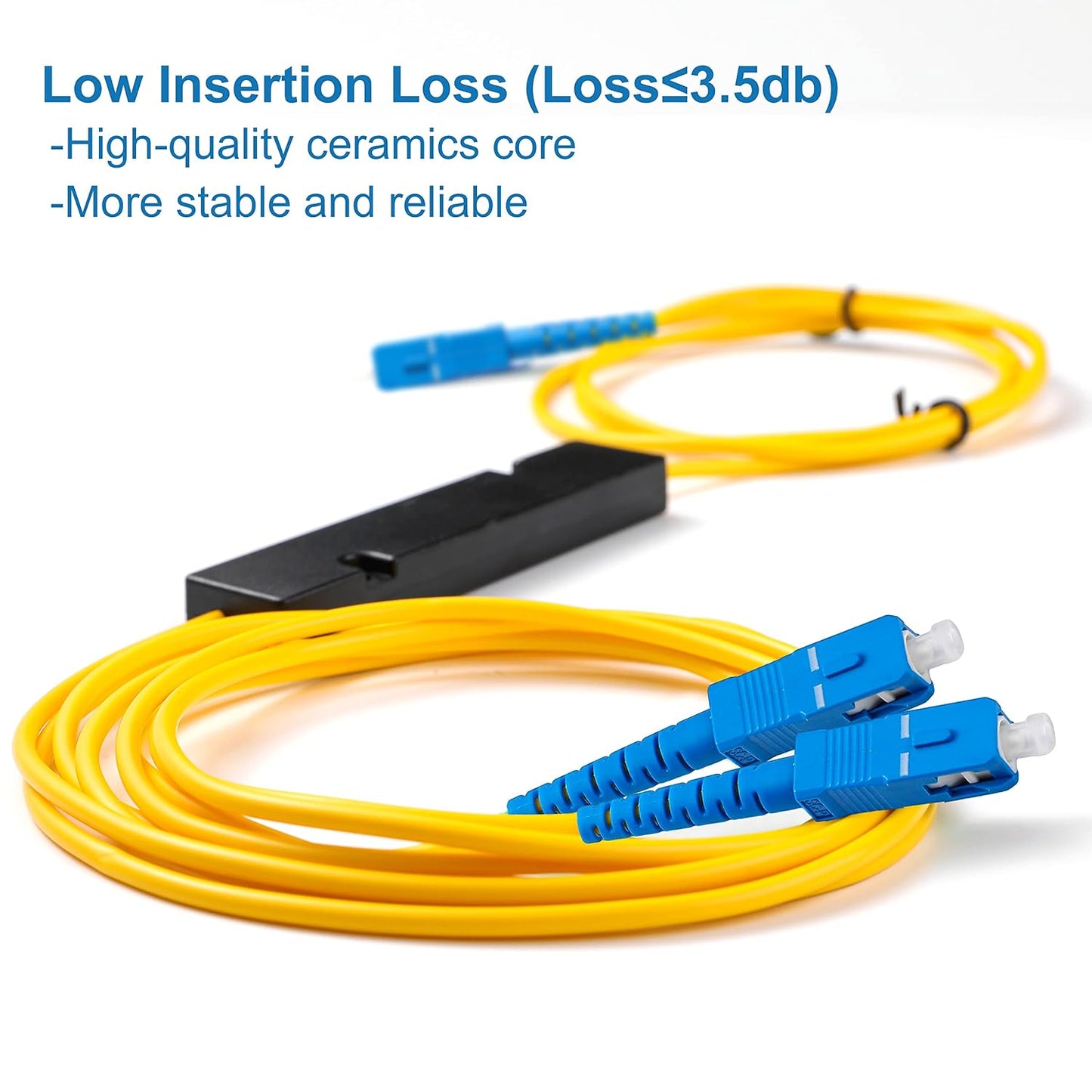 4PCS 1 2 50:50 1 2) GwliUni Fiber Optic Cable Splitter with to Distribution Channel Ratio Wiring Coupler