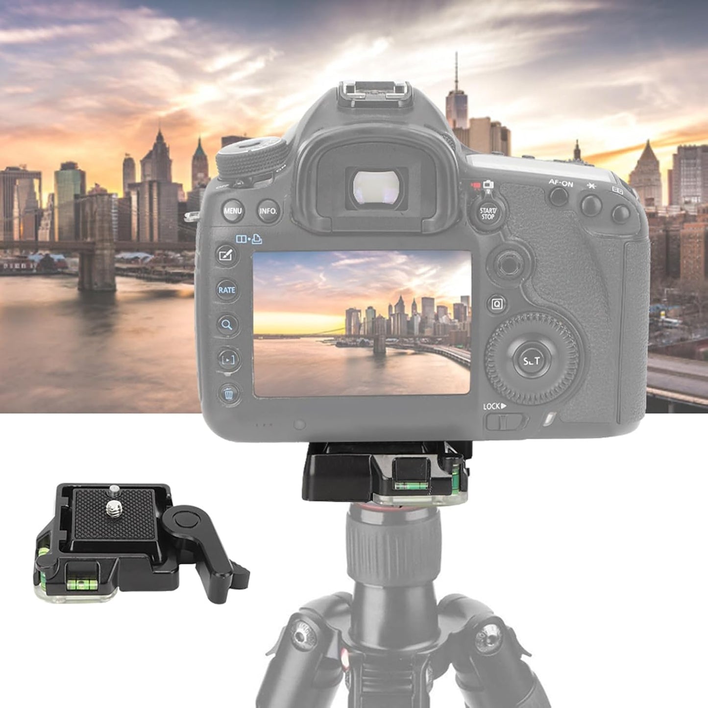 Zerodis 1/4 Inch 3/8 Inch Arrow Storage Case Plate, Aluminum Alloy Arrow Storage Case Clamp Adapter for Camera Tripod
