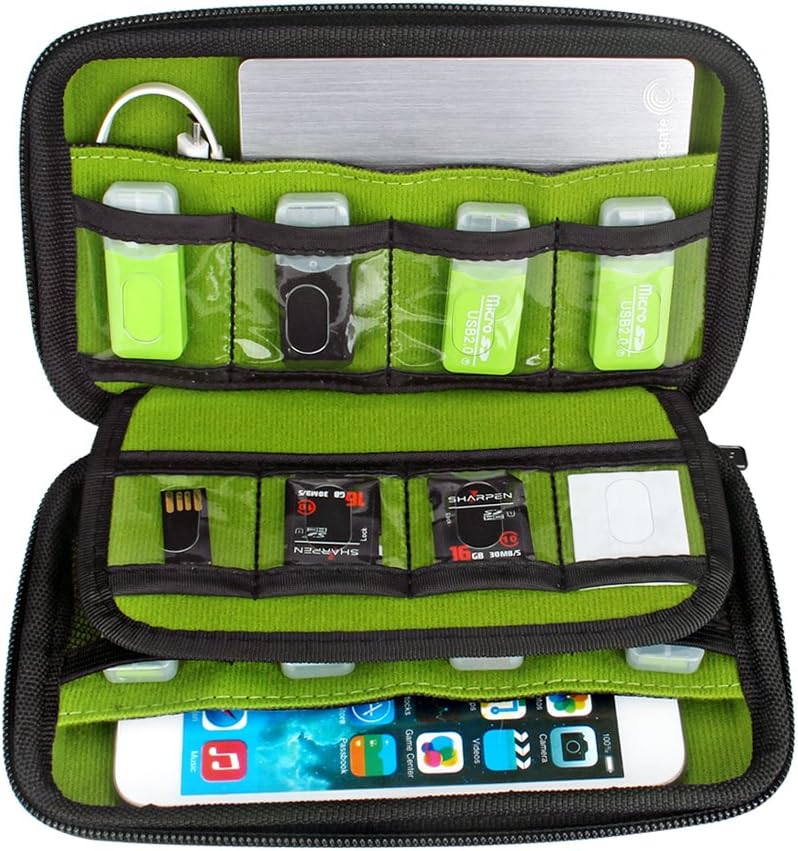 Aprince Digital Gadget Case Waterproof Memory Card Case, Designed for External Hard Drive,USB Flash Drives,Power Banks